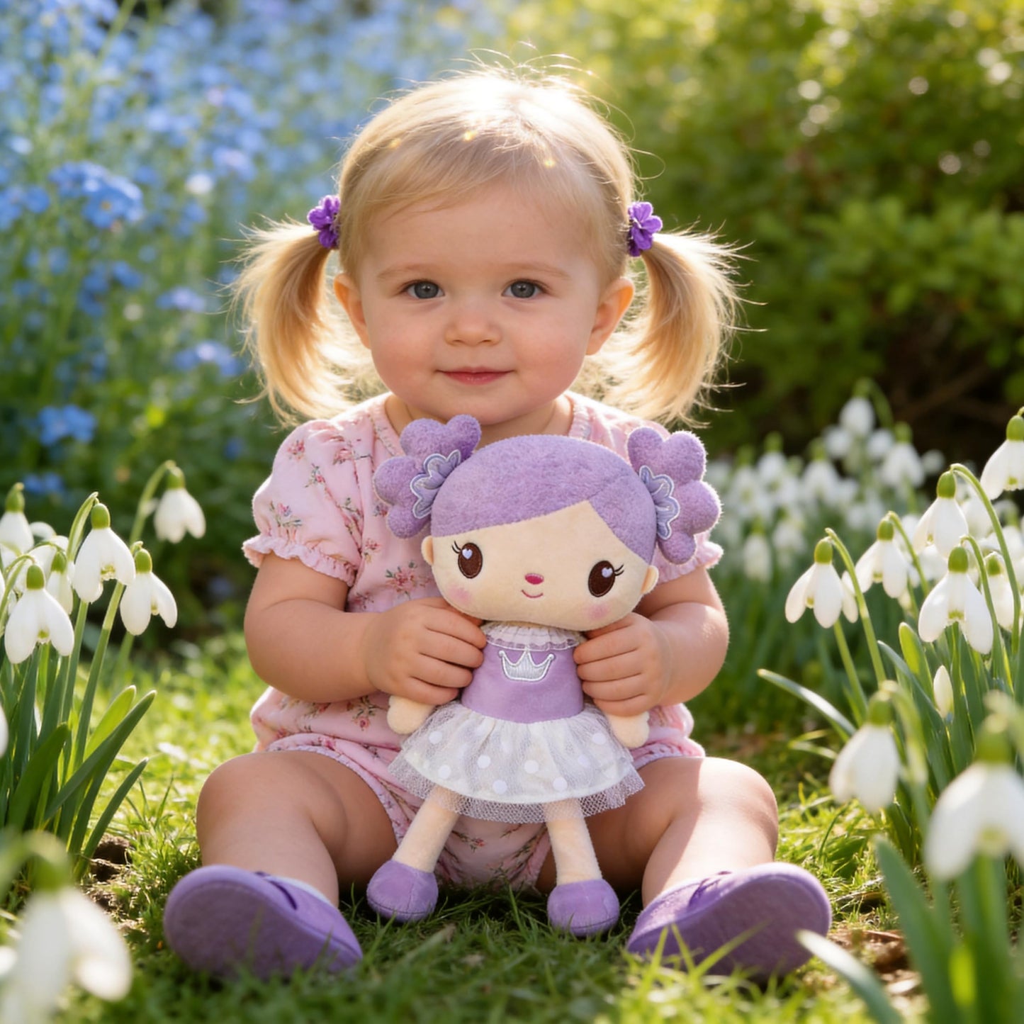 Gloveleya Baby Doll Girls Gifts Plush Candy Princess Dolls Purple