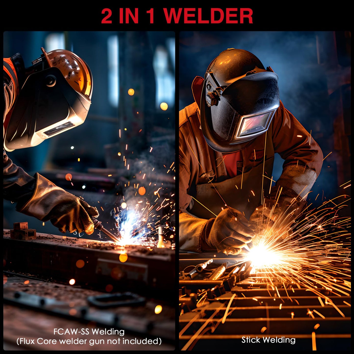 JUSFIT Cordless Welding Machine - MMA Stick Welder 160A, IGBT Inverter with 4x 8000mAh Batteries, LED Display, Hot Start, Portable for Industrial, Metal Fabrication, DIY