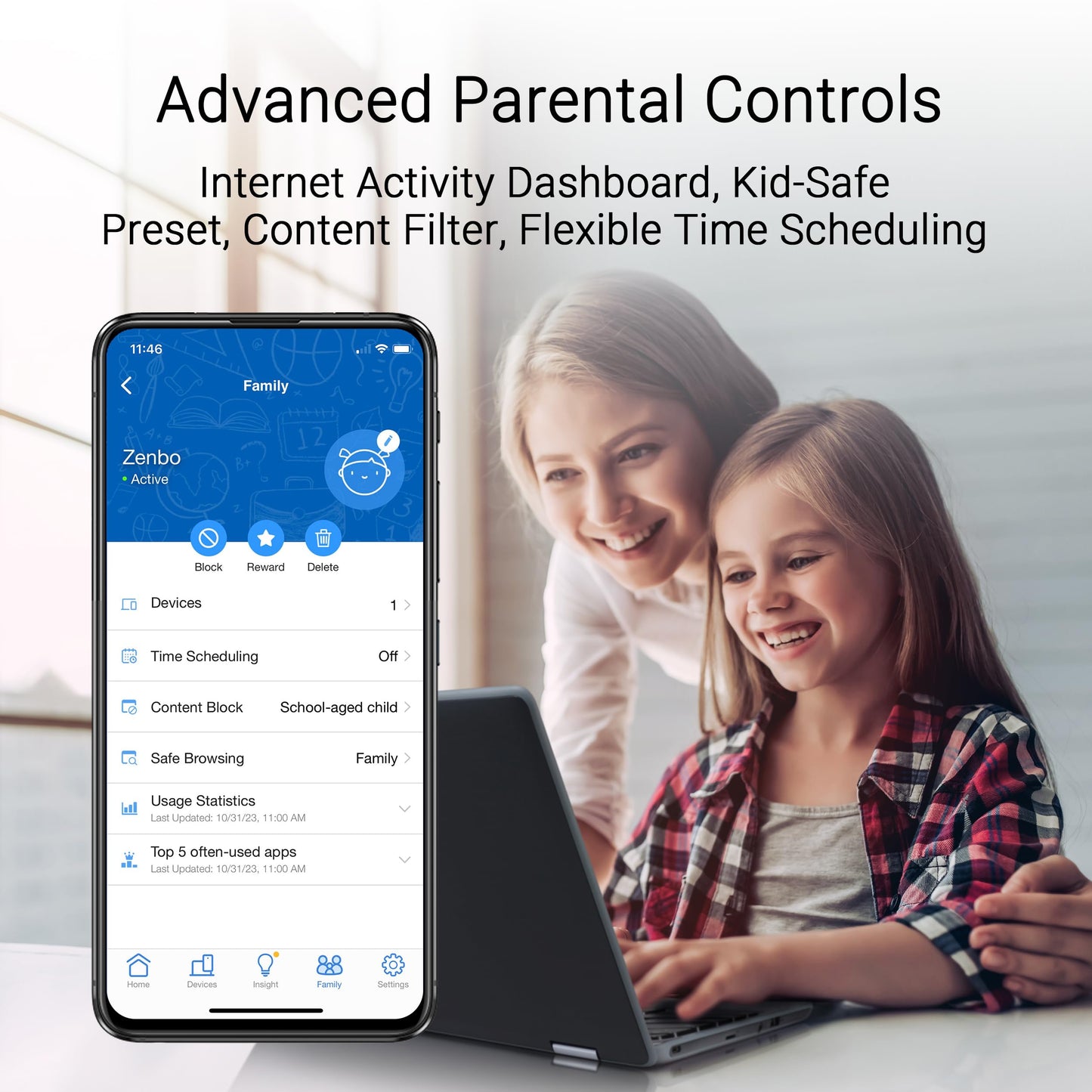 ASUS ZenWiFi BD5 Dual-Band WiFi 7 Mesh, 5000 Mbps, 6800 sq.ft (3pk), Dual 2.5G Ports, Security and Parental Controls Included, Smart Home Master SSIDs