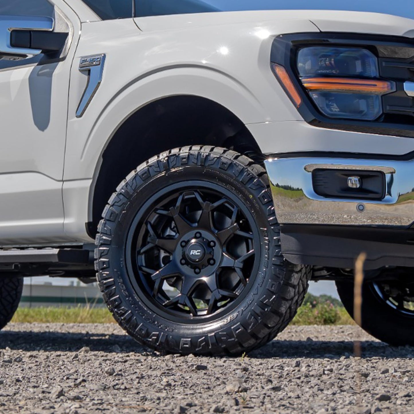Rough Country 80 Series 20x10 Wheel - 5x5.0" Bolt Pattern, 25mm Offset, One-Piece Aluminum, Semi-Gloss Black Off-Road Rim for Jeeps, Trucks, SUV