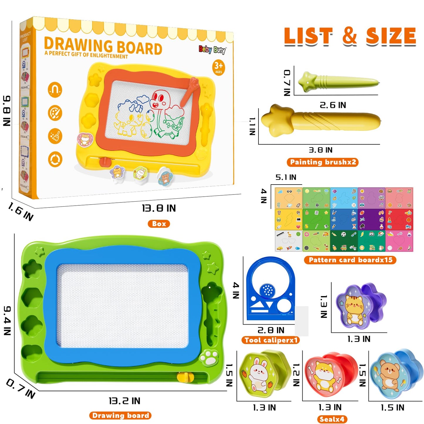 Large Magnetic Drawing Board for Toddlers, Magnetic Doodle Board for Kids, Etch A Sketch Magnet Erasable Writing Pad, Preschool Education Travel Toys for Kids Boys Girls Age 3 4 5 6 7 8 Years Old