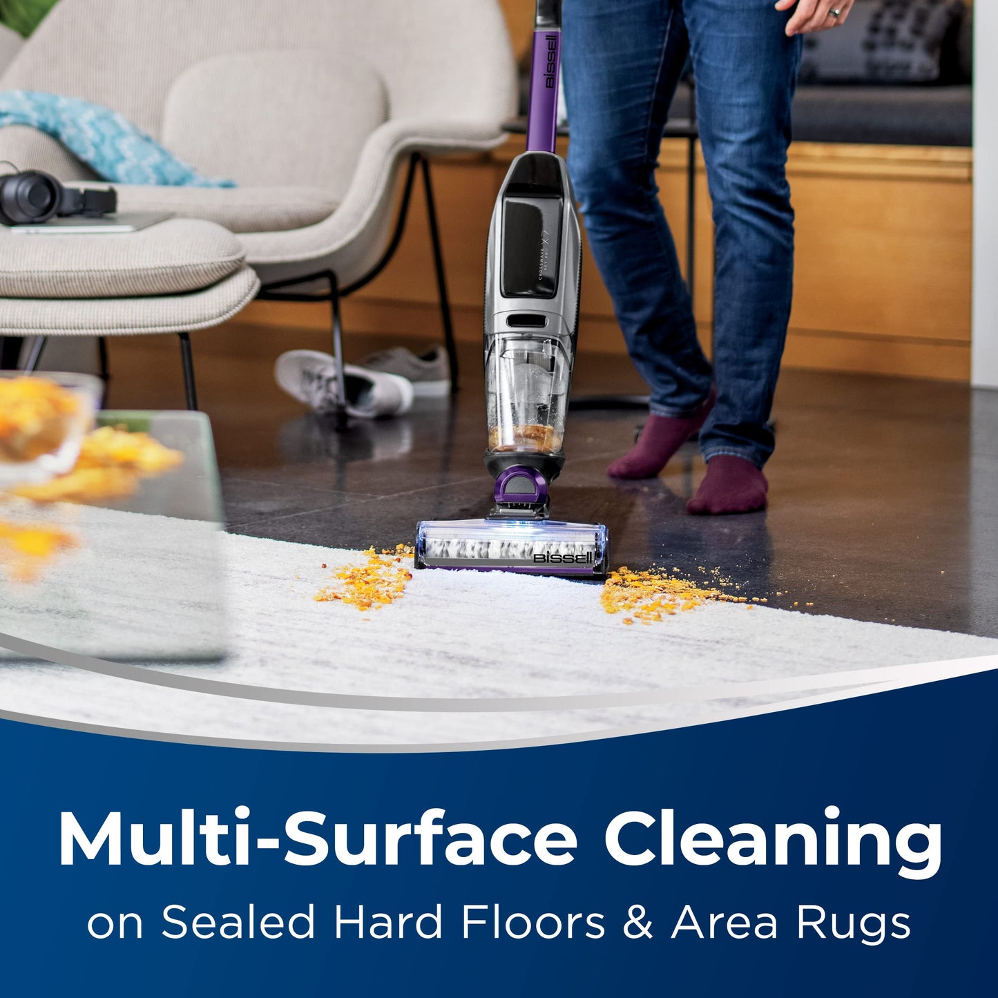 Bissell CrossWave X7 Cordless Pet Pro Multi-Surface Wet Dry Vacuum with WiFi Connectivity, 3279, Violet