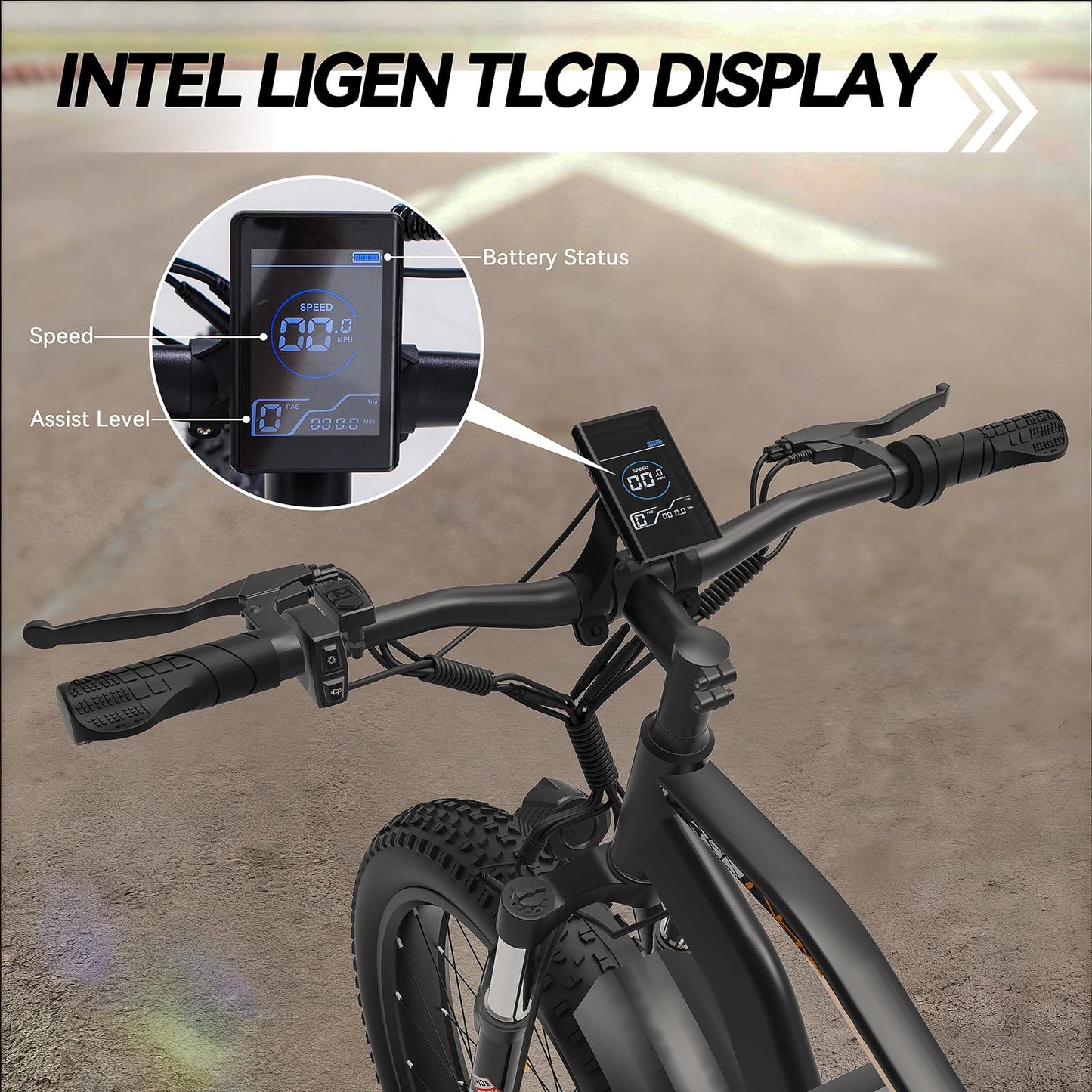 Electric Bike for Adults丨1500W Peak Power丨20 MPH,60+Miles丨48V 15Ah Removable Battery丨26''Fat Tires丨7-Speed Gears丨Dual Shock Absorbers丨 High Carbon Steel. Adaptive Cruise Control.