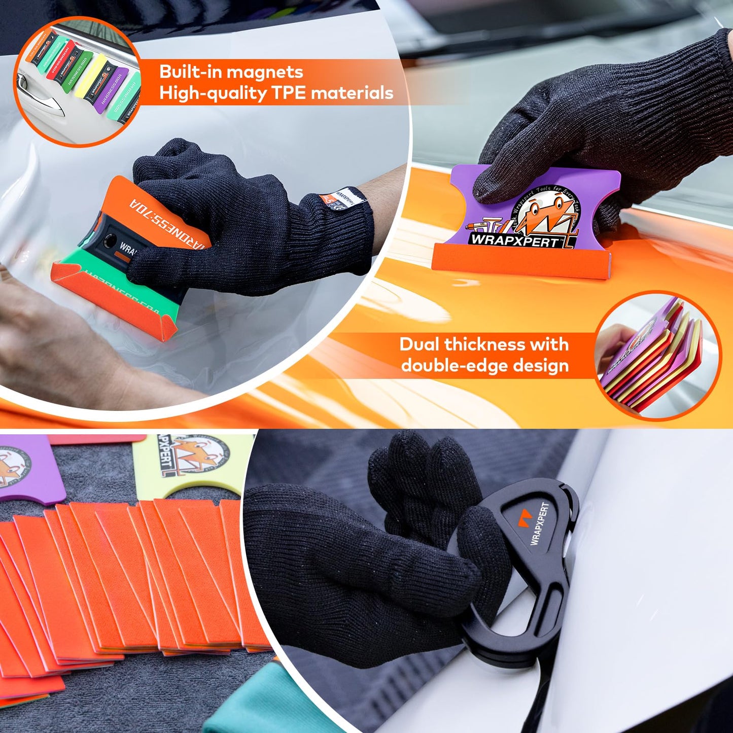 WRAPXPERT Vinyl Wrap Tool Kit with Heat Gun for Car Wrapping, Vehicle Vinyl Wrap Tools with Squeegee, Knife, Gloves, Magnets Holder, Car Wrap Tools Window Tint Tools for Auto Film Installation
