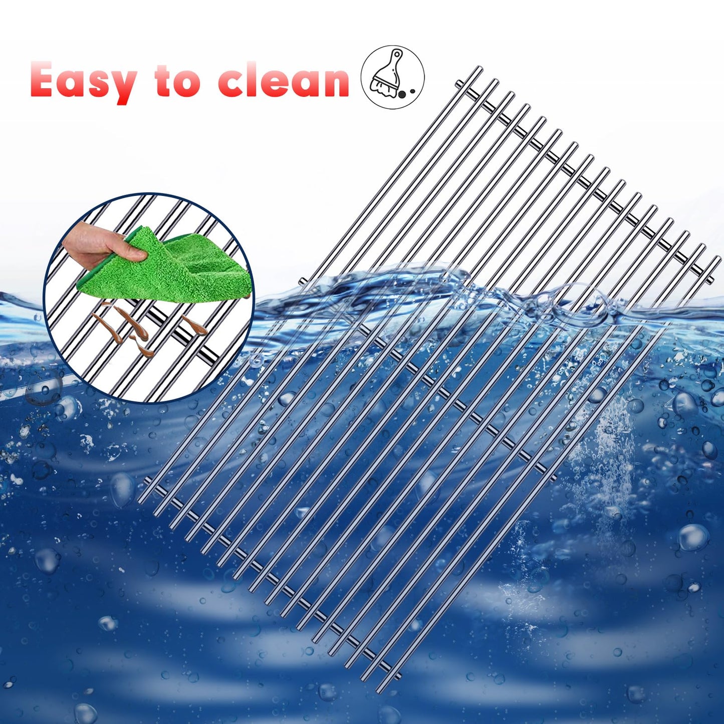Cozilar Grill Grates Flavorizer Bars Parts for Weber Genesis II E-410, S-410, Genesis II LX E-440, S-440, Weber 66089, 66097, 66041, 66033, 66796, Stainless Steel Grids Flavor Bars Heat Deflectors