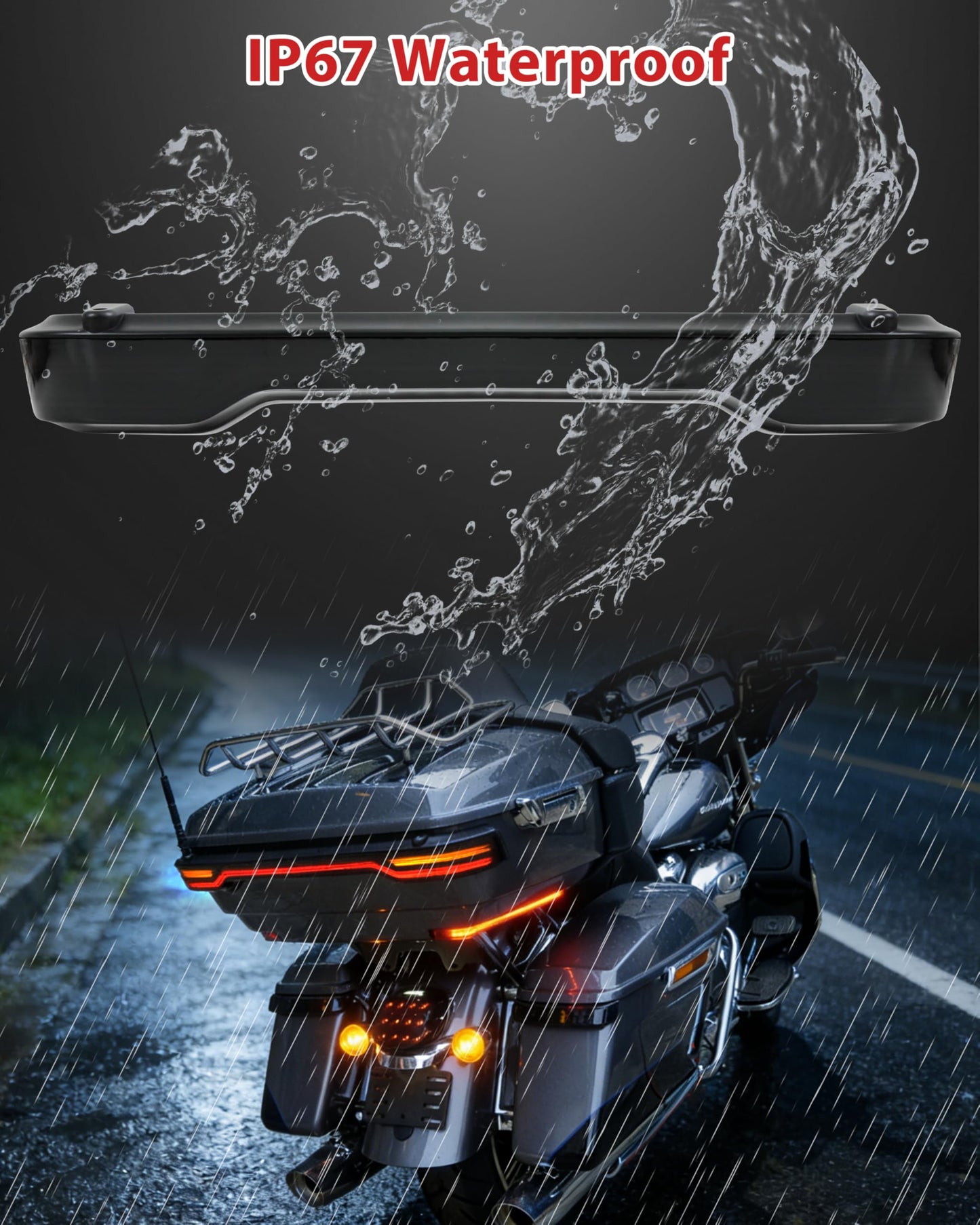 VEISUTOR Smoke King Tour Pack Pak LED Brake Turn Tail Lamp Kit for 2014-2022 Harley Touring Road Glide Street Glide Electra Glide Tail Light Accessories (Replace #67800368)