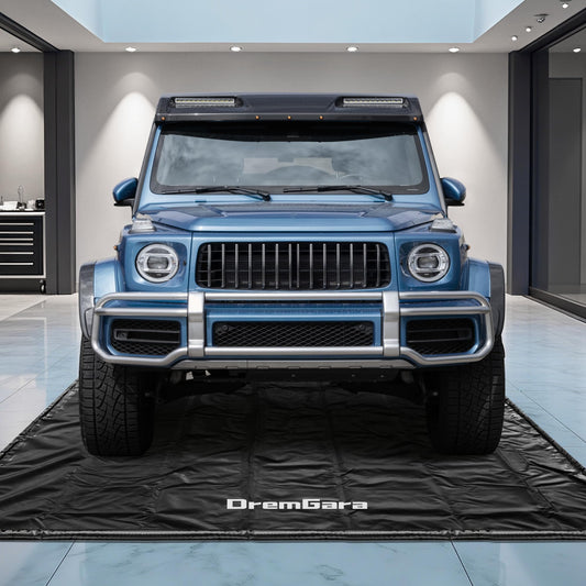 DremGara 7'9" x 16' Heavy-Duty Garage Floor Mat - 610GSM Commercial-Grade PVC Car Snow Mat with 1.2" Raised Edges to Trap Water & Mud, Waterproof Garage Containment Mat for SUVs, Non-Slip