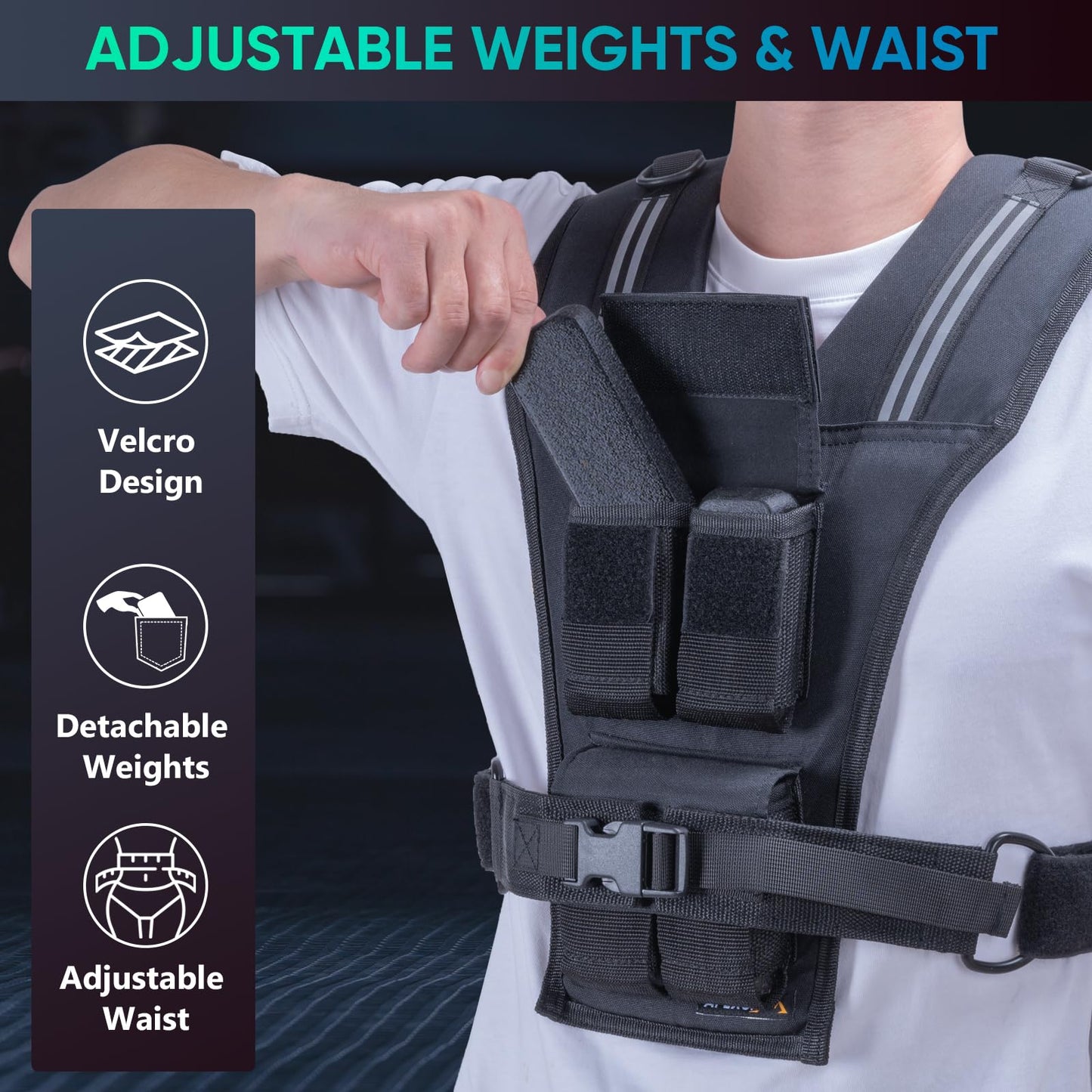 APEXUP Adjustable Weighted Vest 20lbs + Adjustable Weighted Vest 4-10lbs