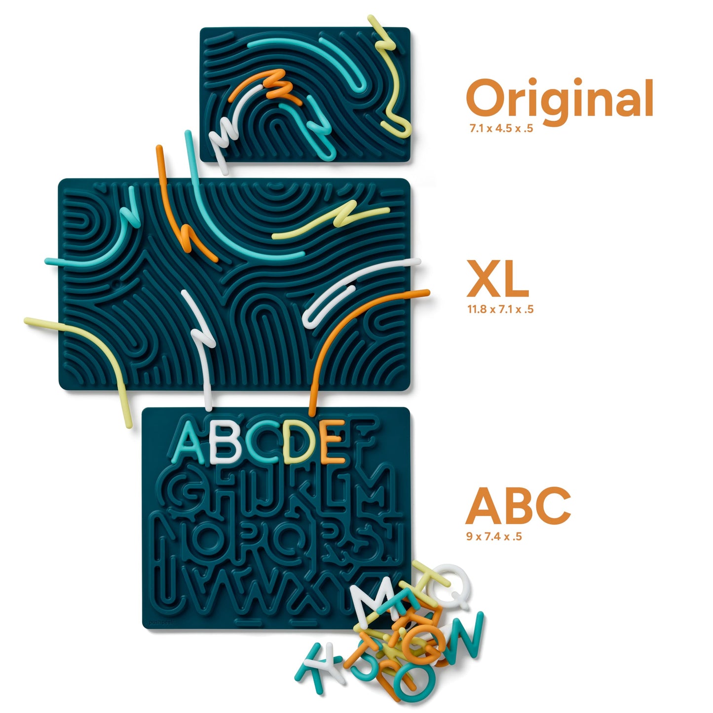 Pushpeel Advanced ABC Tracing Puzzle Board (Best for Ages 4+) – Silicone Learning Toy for Pre-Writing & Fine Motor Skills – Quiet Sensory Travel Activity Toy for Kids – Uppercase Alphabet, Spruce