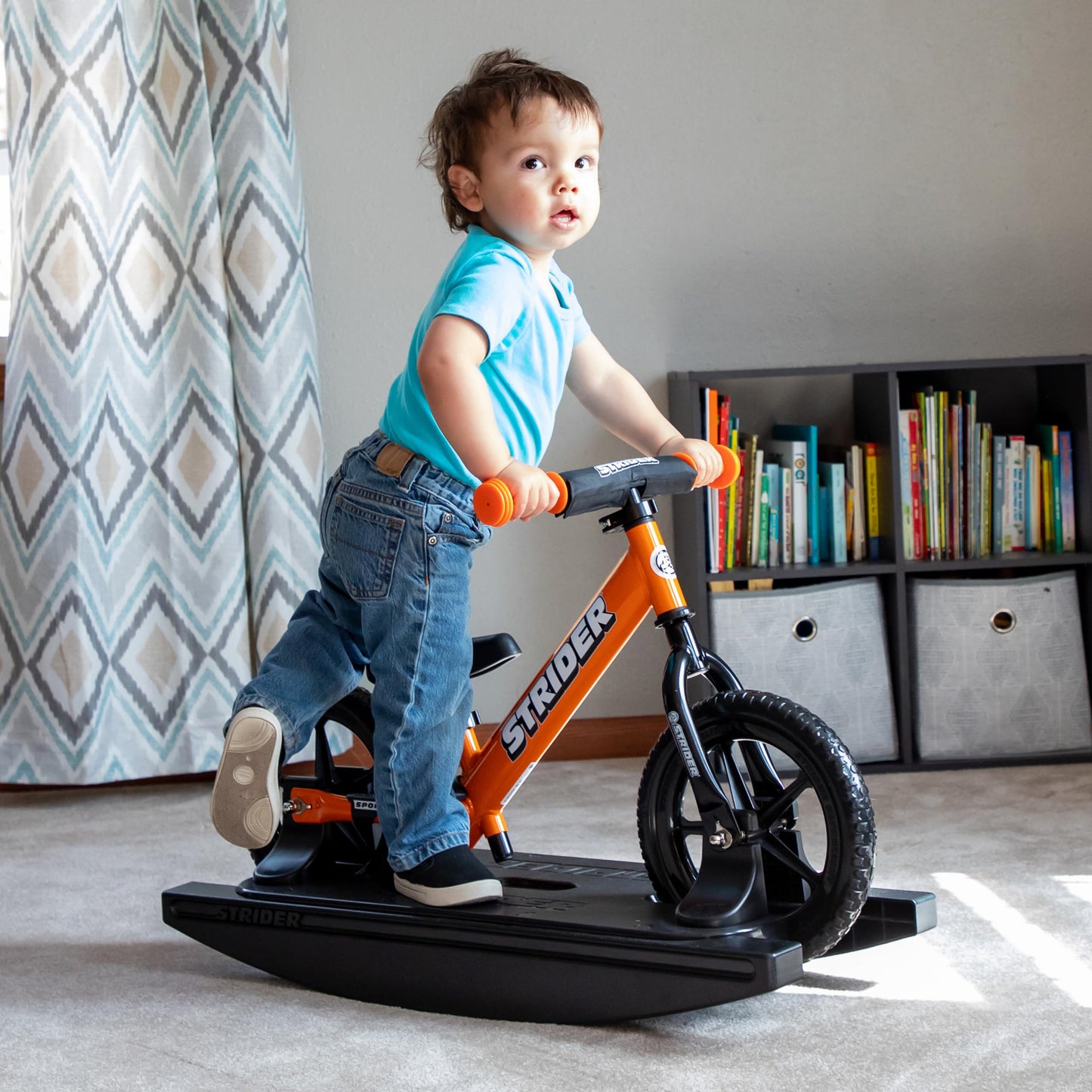 Strider Sport 2-in-1 Rocking Bike Orange - Helps Teach Baby How to Ride a Balance Bicycle - for Kids 6 Months to 4 Year s- Easy Assembly & Adjustments