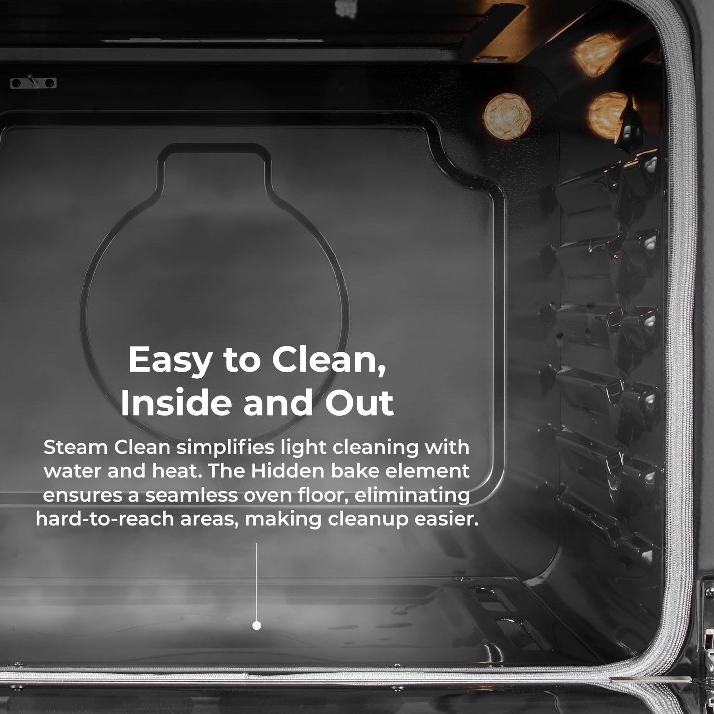 Kenmore 5.2 cu ft. Rear Control Electric Range - 4 Cooktop Elements - Steam Clean Oven & Hidden Bake for Easy Cleaning - Ultra-Durable Chrome Racks & Storage Drawer - Black