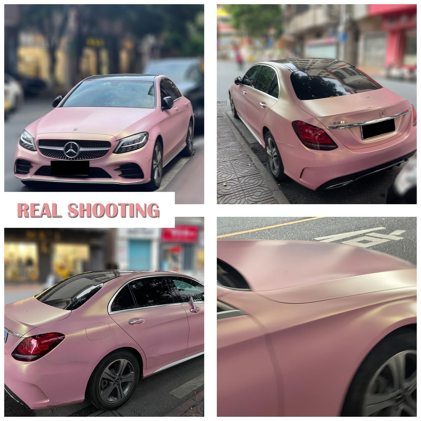 AuMoHall Rouge Pink to Charming Gold Glossy Chameleon Vinyl Wrap Color Change DIY Vehicle Vinyl Film, 59.84" x 196.85"