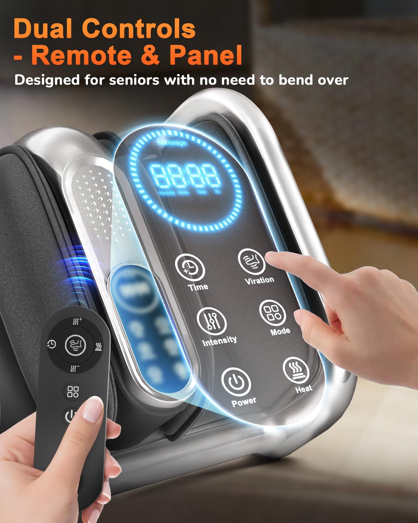 JZBRAIN Shiatsu Foot Massager Machine with Heat : Deep Kneading Calf Massager with Vibration for Plantar Fasciitis, Neuropathy, Pain Relief, Circulation - for Home and Office Use
