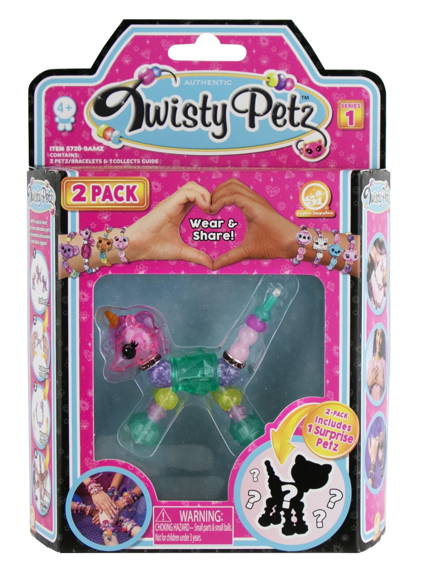 Twisty Petz 2-Pack Minty Mist Unicorn - Includes 2 Collectible Petz: 1 You See, 1 Surprise! Adorable, Collectible petz Transform into Friendship Bracelets. for Girls 6-12