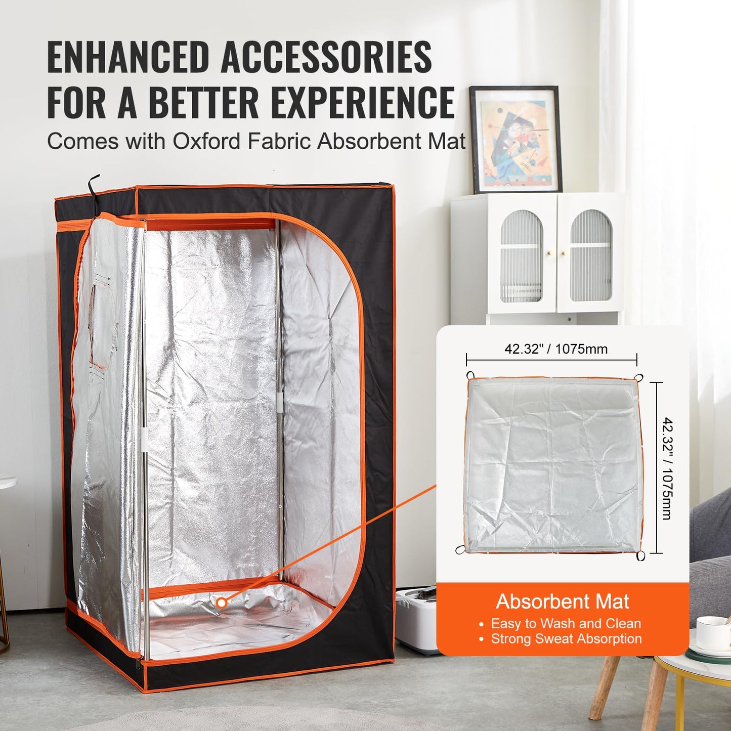 VEVOR Portable Steam Sauna Tent Full Size, 1000W Personal Sauna Kit for Home Spa, Detoxify & Soothing Heated Body Therapy, Time & Temperature Remote Control with Floor Mat