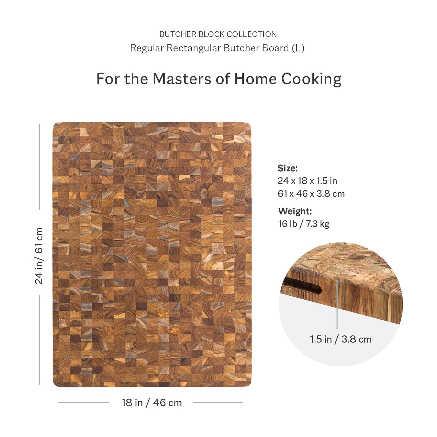 Teakhaus Butcher Block Cutting Board - Extra Large Wooden Cutting Board - Holiday Gift Ideas for Men and Women - Gift-Ready End Grain Wood, Knife Friendly - FSC Certified