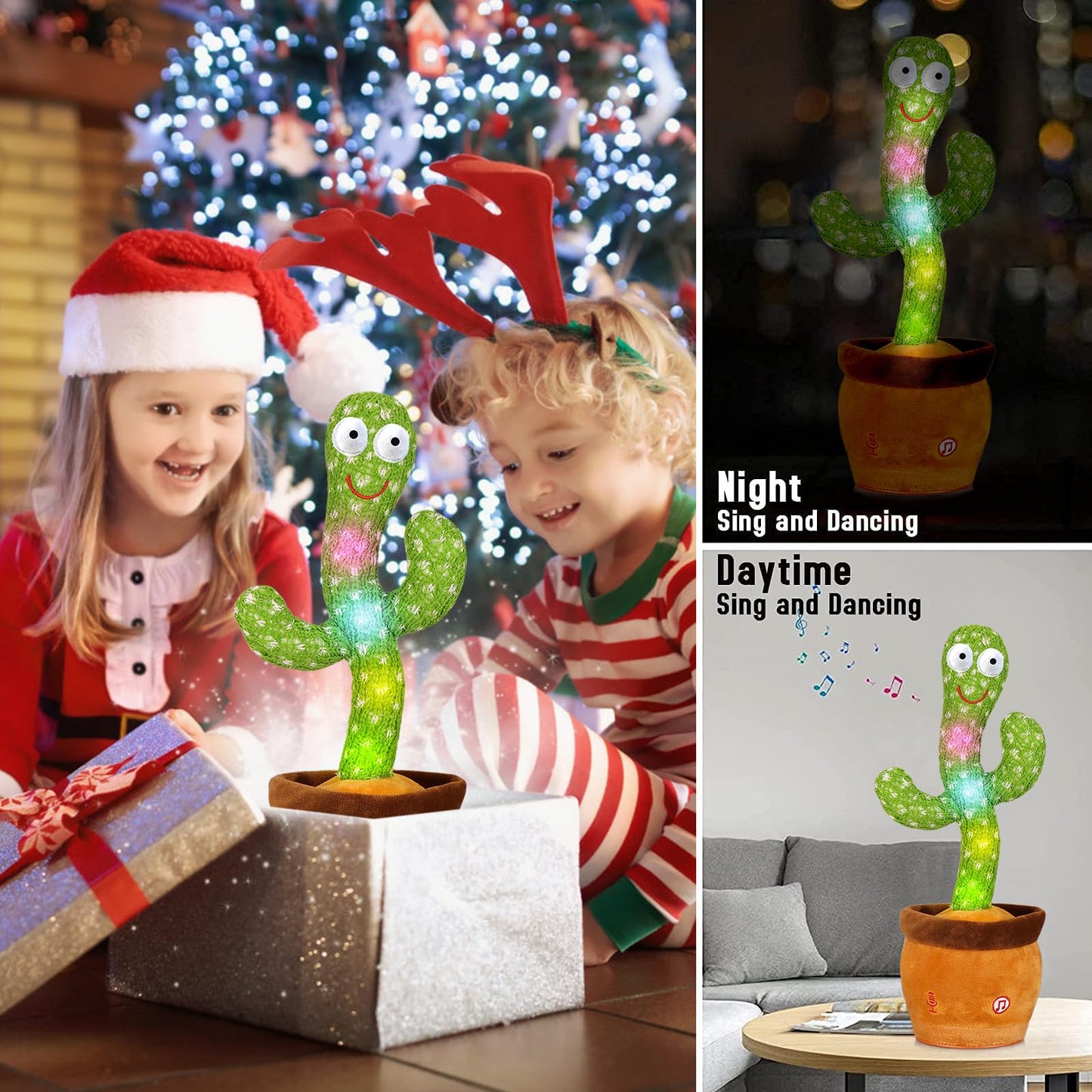 Emoin Talking Cactus Toy, Interactive Toys Dancing Cactus Toy Mimicking Repeating What You Say, Toddler Infant Baby Toys Gifts for 6 7 8 9 10 Month Old Baby Toys for 1 2 3 Year Old Boy Girl