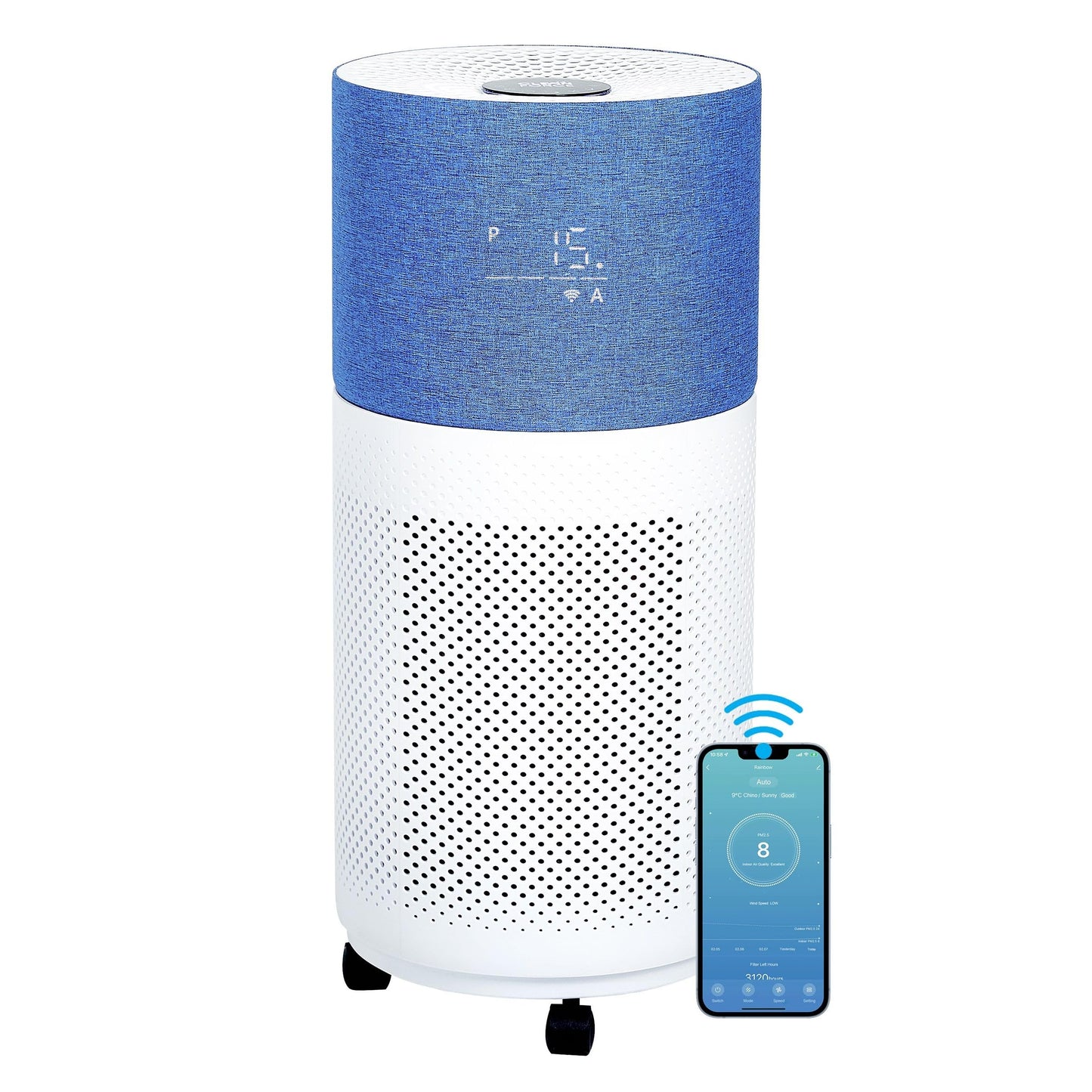 CleanForce Air Purifiers for Home Large Room Up to 2550 ft², H13 HEPA Air Cleaner Works with Alexa for Dust, Allergens, Pollen, Pet Hair Dander, Odors, CERTIFIED asthma & allergy friendly, Rainbow