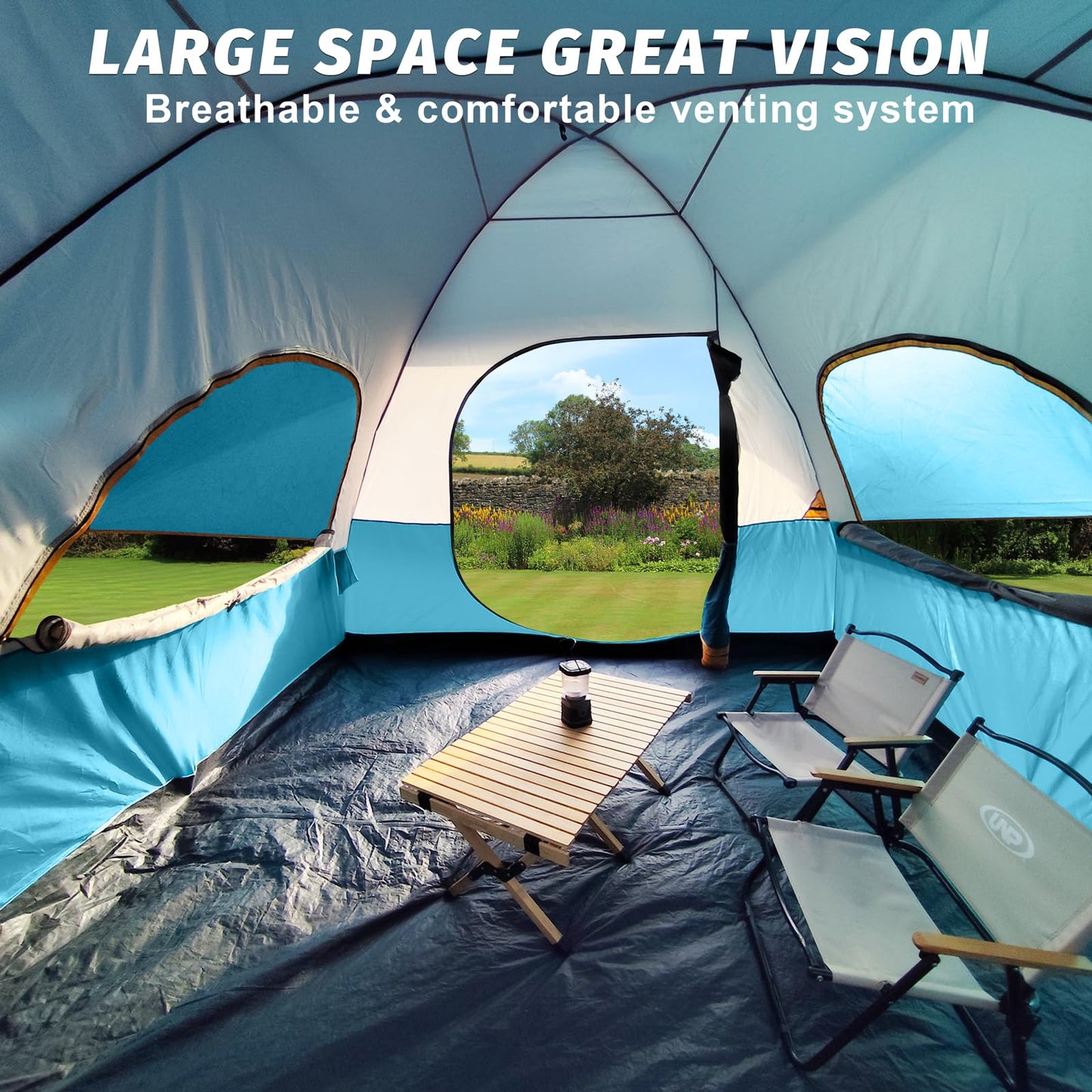 UNP SUV Dome Tent for Camping, Outdoor 6 Person Car Camping Tent, Easy Set Up SUV Tailgate Tent with Rainfly 10' x 10' Vehicle Camping Tent