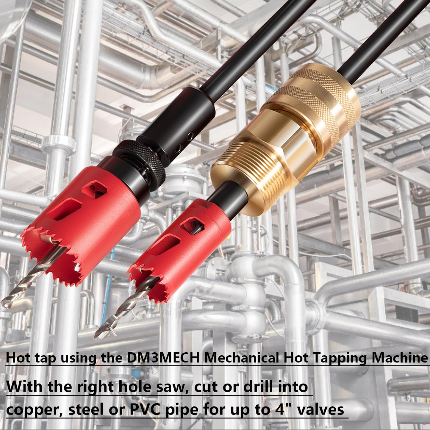 Bonbo 08350 DM3MECH Mechanical Hot Tapping Machine Complete Kit for NPT with Hole Saws or Arbor