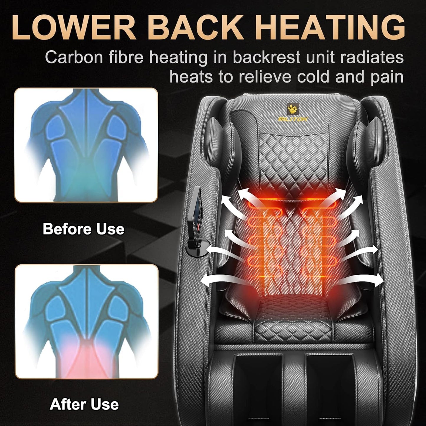 BILITOK Massage Chair Recliner with Zero Gravity with Full Body Air Pressure, Speaker and Blue-Tooth Connection, Easy to Use at Home and in The Office
