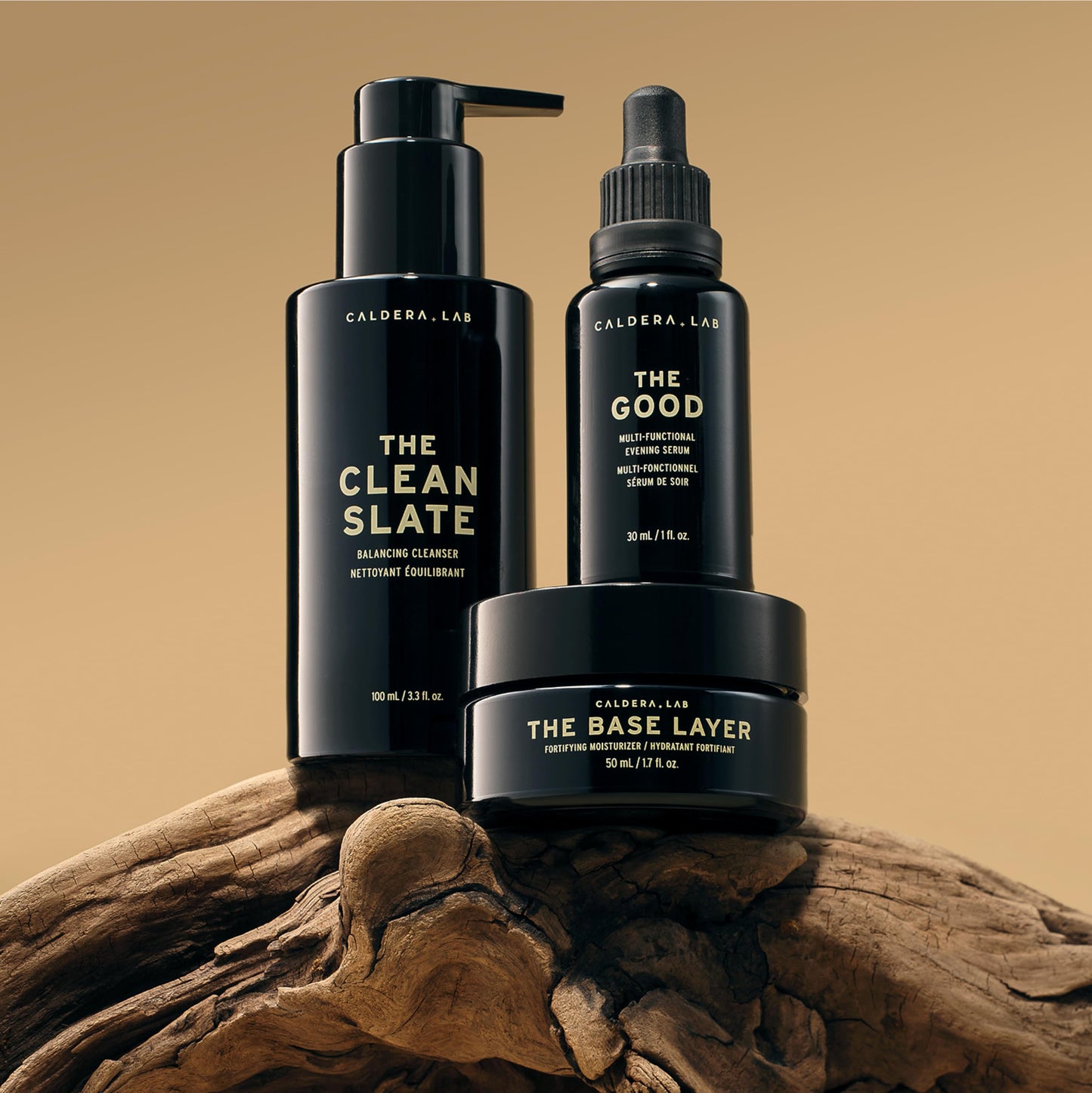 Caldera + Lab Men’s Skincare Set – The Regimen Rich: Cleanser, Moisturizer & Night Serum | Hydrating, Firming & Smoothing | Niacinamide, Clean, All Skin Types