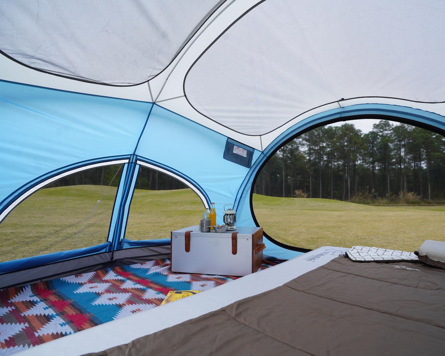 Vidalido 3-4 Person Camping Tent with 2 Large Mesh Door 4 Mesh Window Family Tents, Double Layer Waterproof Portable Easy Setup Camp Tent, Canvas Dome Tents for Camping Outdoor Hiking and Backpacking
