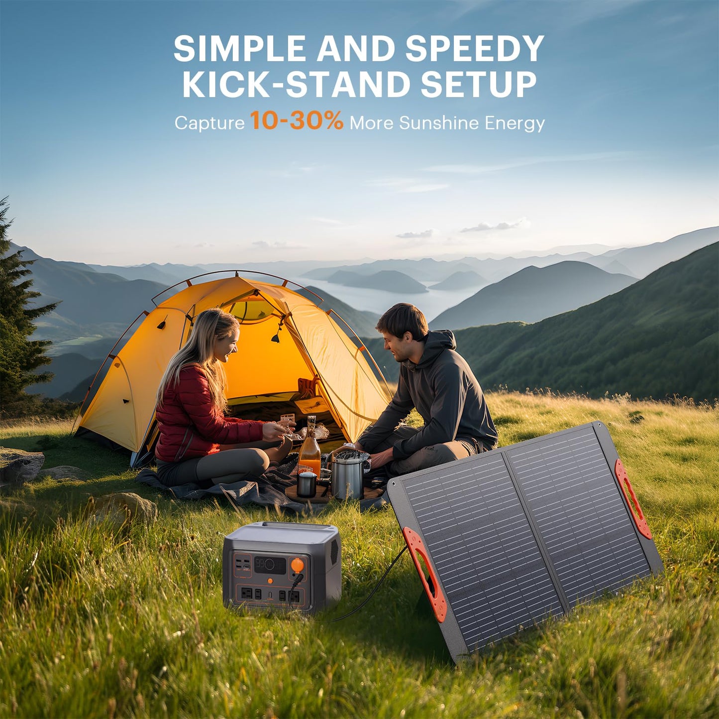 ZOUPW 100W Portable Solar Panel with 5-in-1 Cable,23.5% Efficiency Mono Foldable Solar Charger for Jackery 300/Ecoflow River/Anker Solix,IP67 Waterproof Offgrid Power for Camping RV Battery Backup