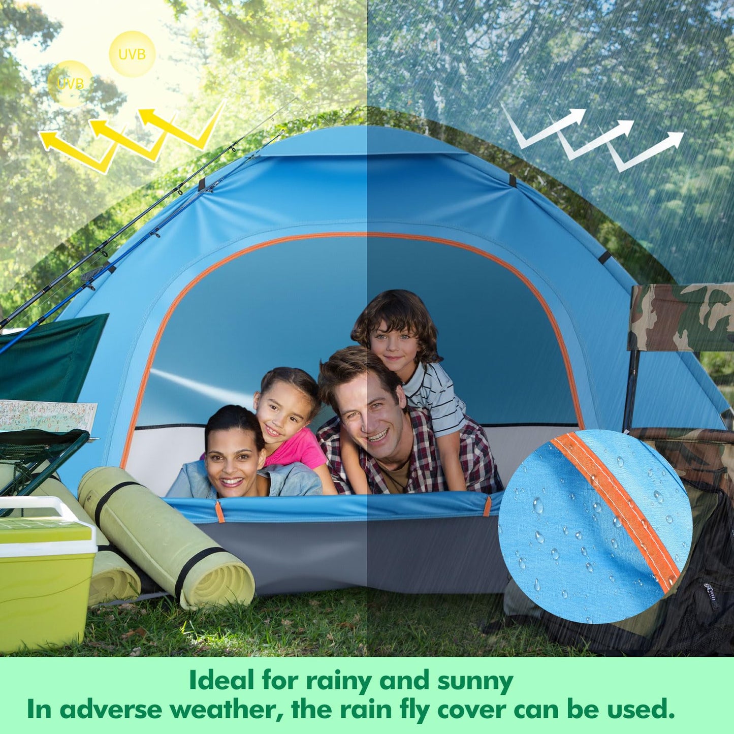 Woanger 6 Pack Bulk 2 Person Camping Tents for Homeless Lightweight Outdoor Tent with Rain Fly and Carrying Bag, Waterproof Windproof Setup Pop Up for Homeless Camping Backpacking(Blue Green)