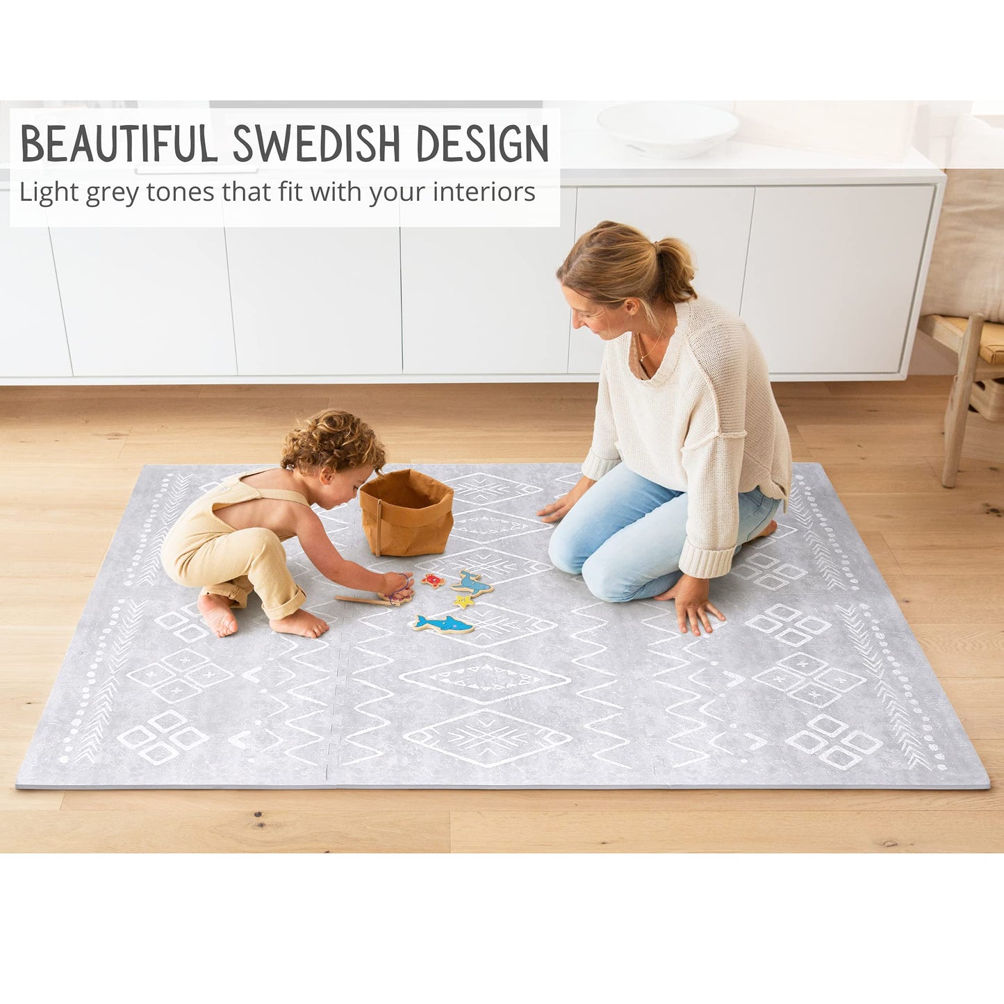 Lillefolk Baby Play Mat for Floor – 4x6ft Gray | Soft Non Toxic Premium EVA Foam Tiles for Tummy Time, Crawling & Playroom – Waterproof Interlocking Floor Mat for Babies & Toddlers (6 Tiles)
