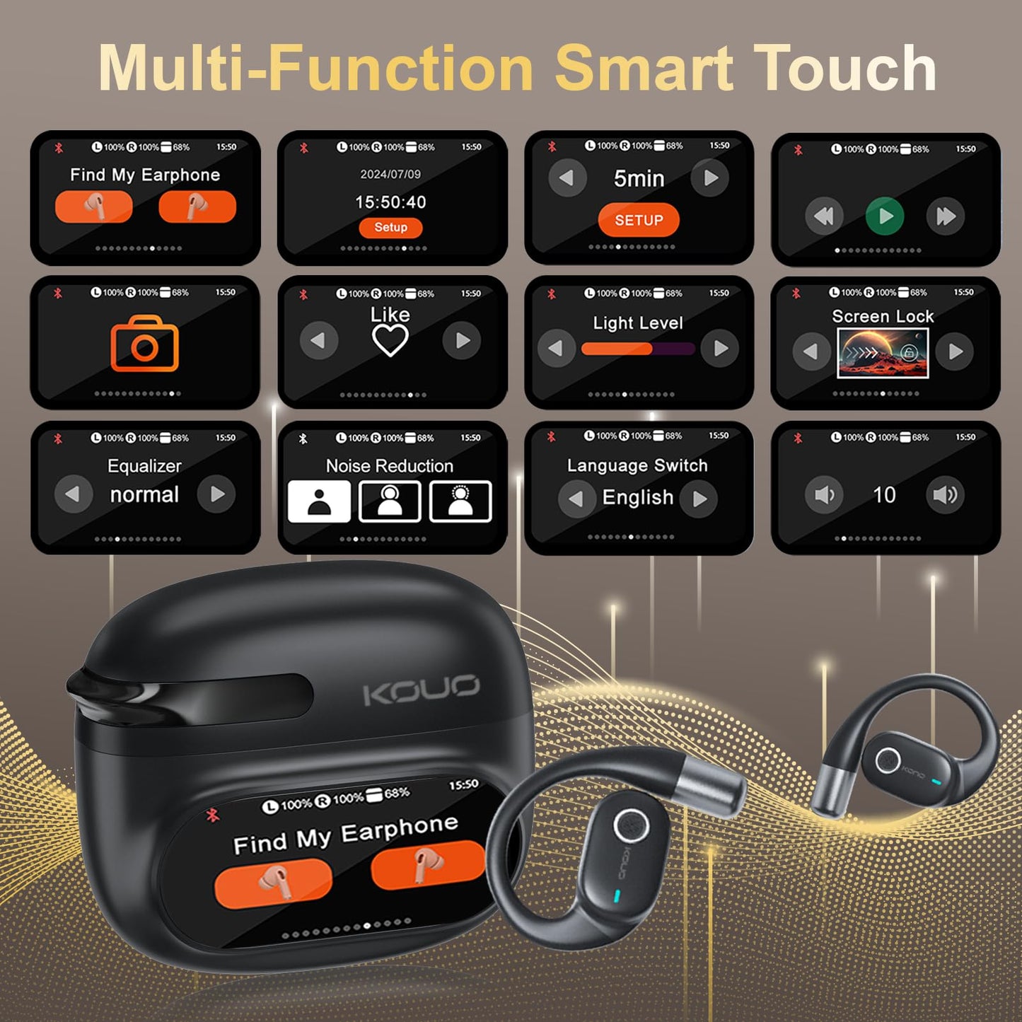 AI Translation Earbuds Real Time,164 Language Translator EarBuds with LED,Bluetooth 5.4 Translation Headphones, Audifonos Traductores de Inglés Español,70H Translating Device for Business Travel Study