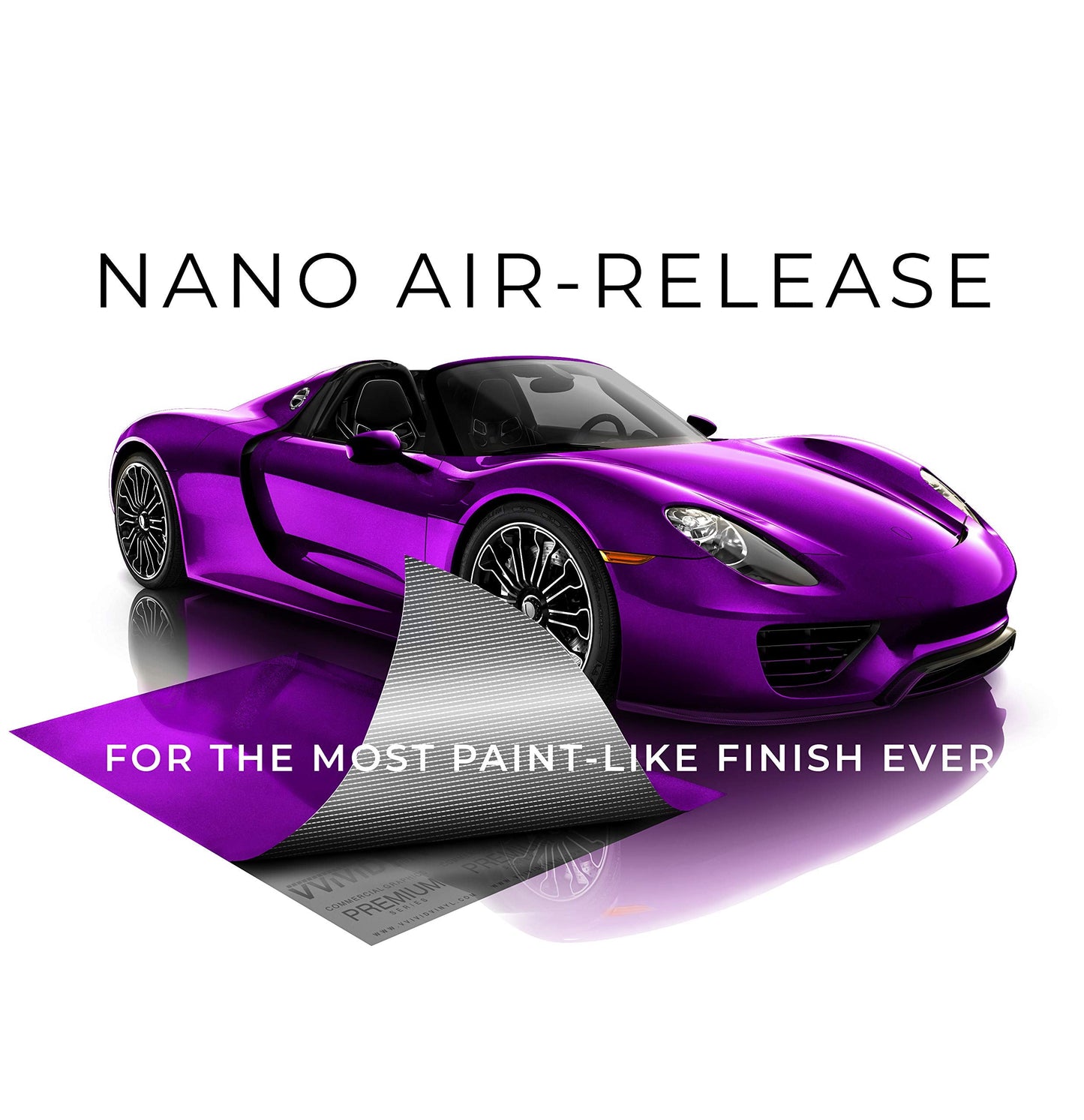VViViD+ Ultra Gloss Candy Metallic Purple Vinyl Car Wrap Premium Paint Replacement Film Roll with Nano Air Release Technology, Stretchable Protective Cap Liner, Self Adhesive (25ft x 5ft)