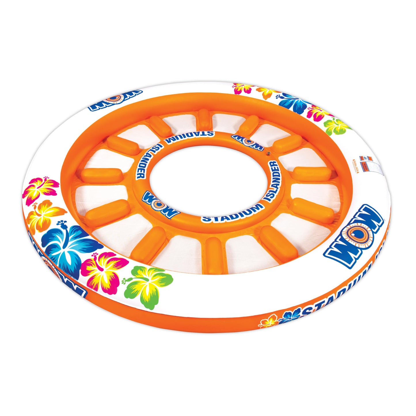 WOW Sports Inflateable Floating Island - Stadium Islander For Up to 12 People - Multiperson Raft for Lake