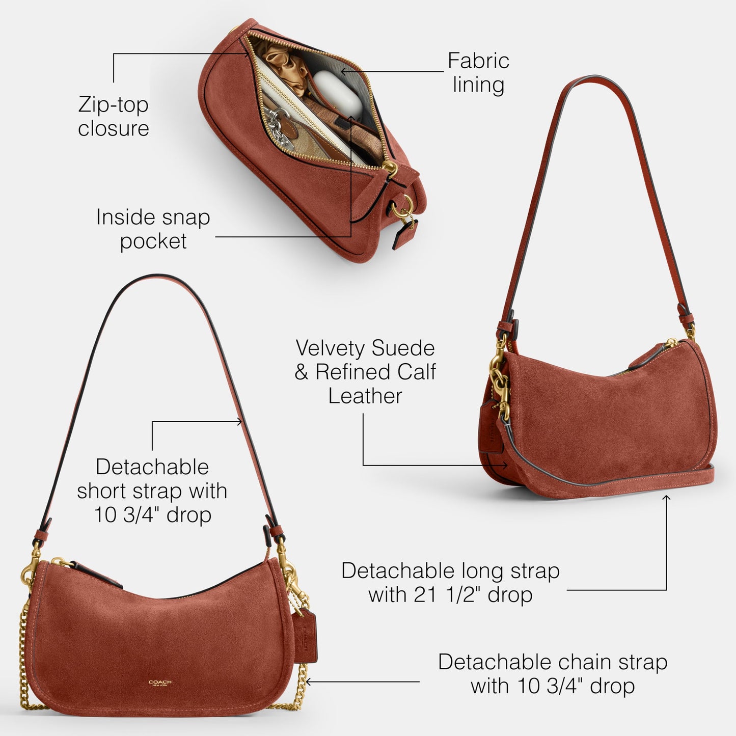COACH Suede Waverly Bag