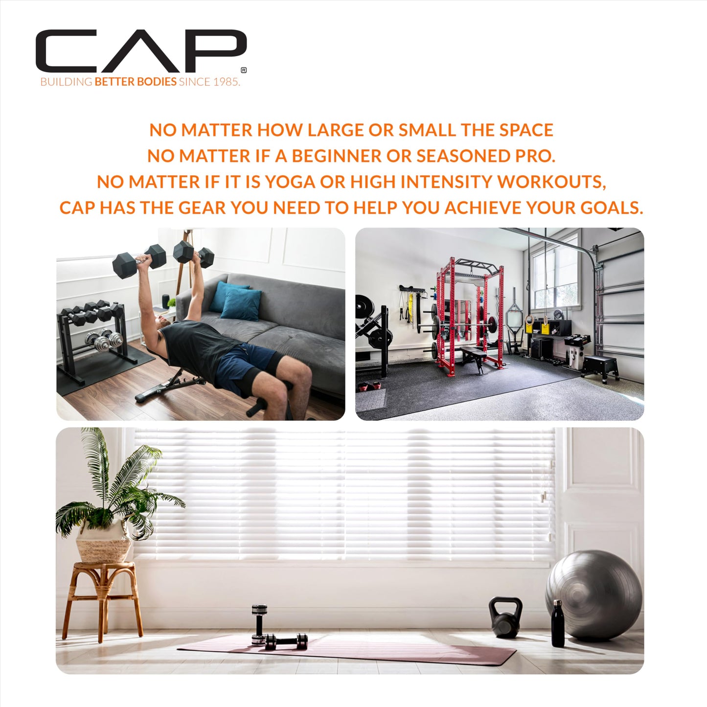 CAP Barbell 50 LB Rubber Coated Hex Dumbbell Hand Weight - Pair | Chrome Handle