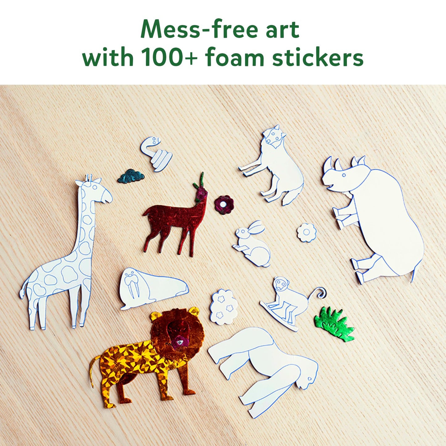 Skillmatics Foil Fun - Animals, No Mess Art for Kids, Travel Toys, Craft Kits, DIY Creative Activity, Screen-Free Entertainment, Gifts for Boys & Girls Ages 4, 5, 6, 7, 8, 9