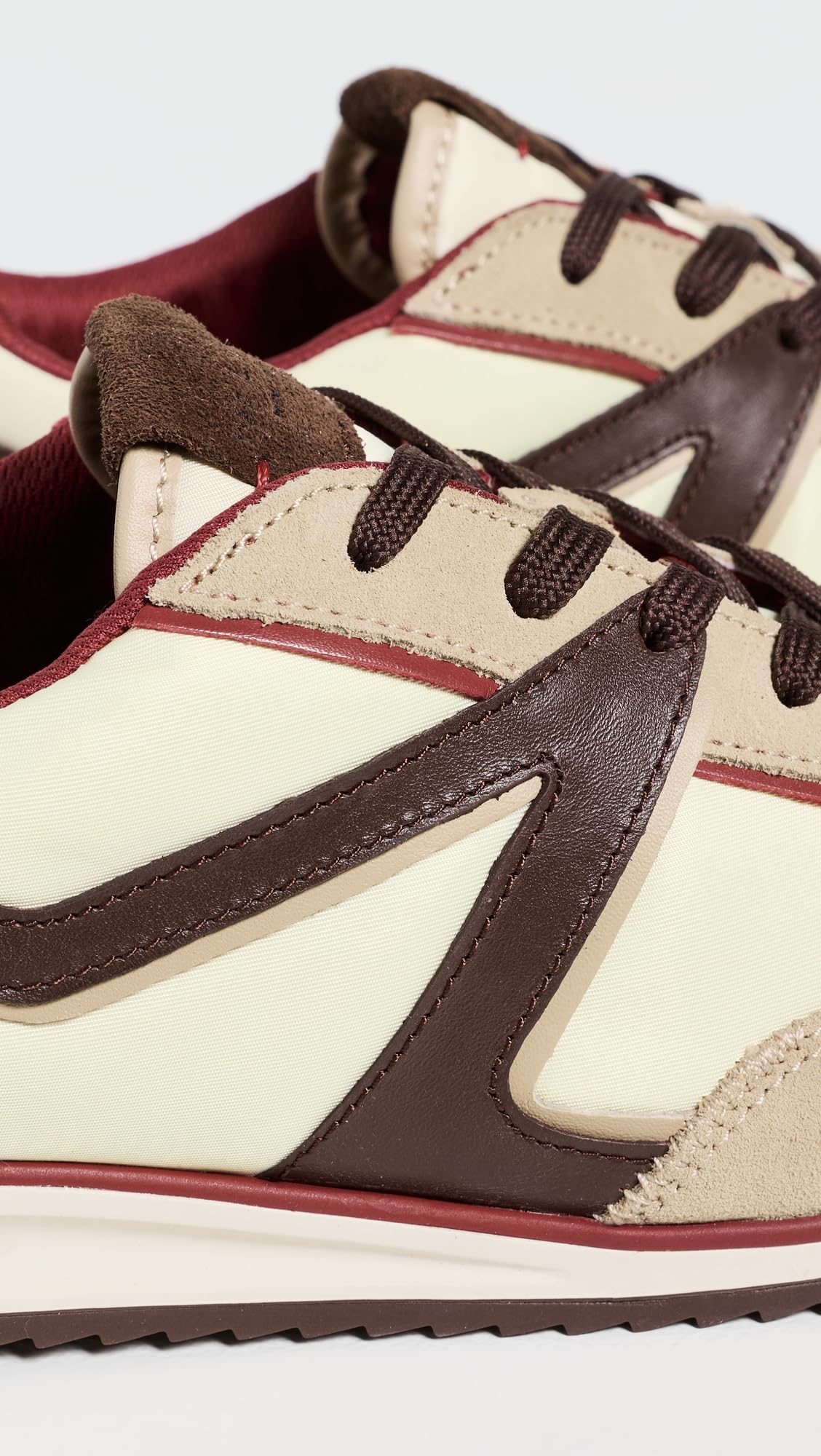 rag & bone, Women's, Retro Trainer Sneakers, Cream/Dark Brown, 5, Medium