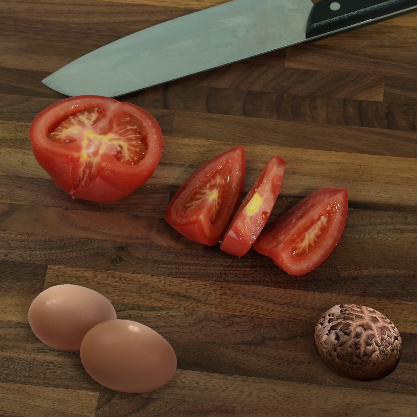 CONSDAN Butcher Block Counter Top, Walnut Solid Hardwood Countertop, Wood Slabs for Kitchen, Reversible, Both Side Polished, Prefinished with Food-safe Oil, 1.5" Thickness, 84"x25"