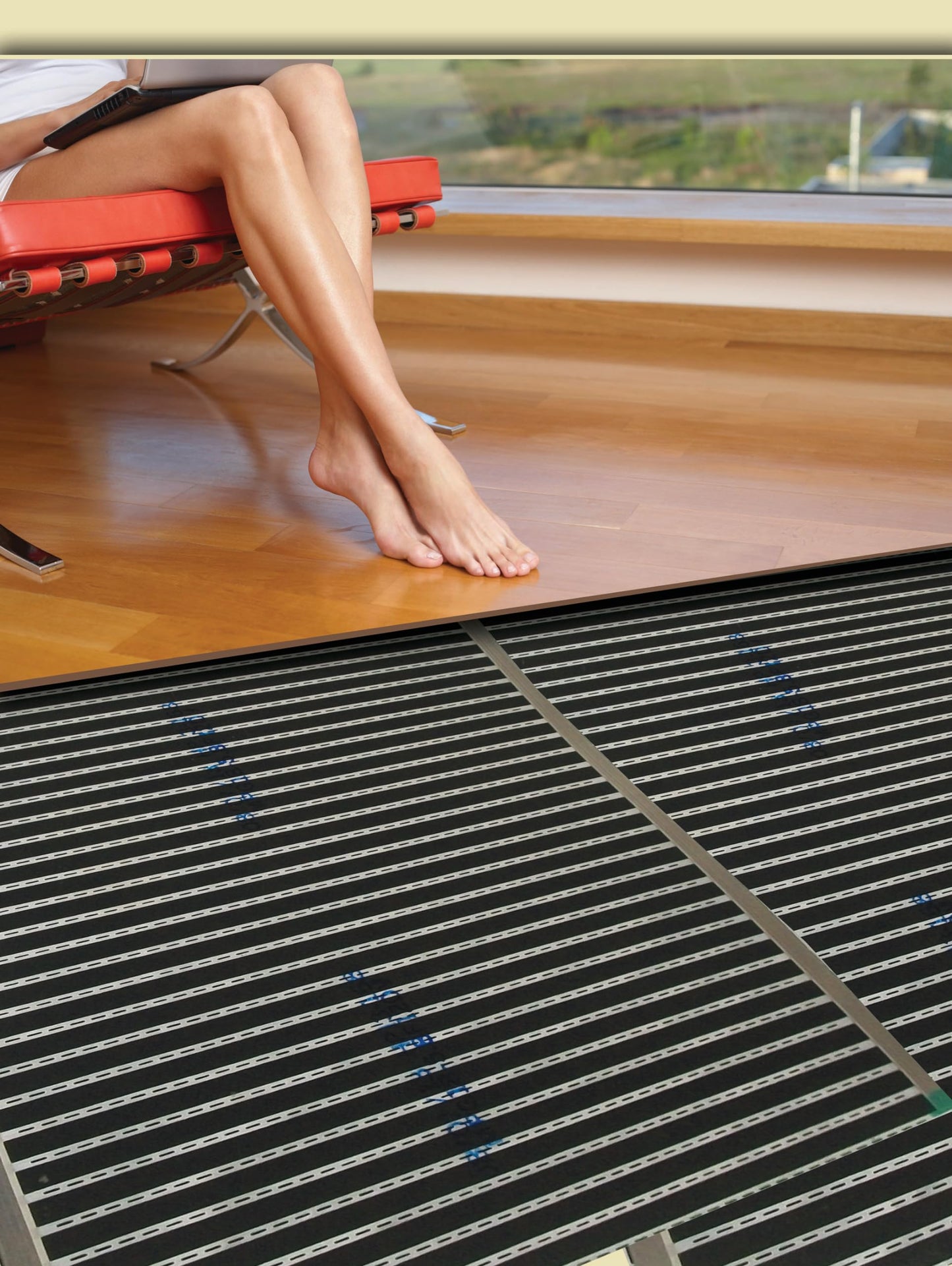 QuietWarmth Float QWARM3X10F240 Radiant Floor Heating Mat for Below Laminate, Wood, Luxury Vinyl Floating Flooring- Cuttable Mat Size 3'x10' 240 Volt (Covers 30sf)