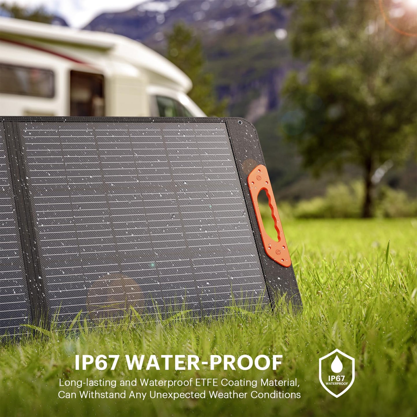ZOUPW 100W Portable Solar Panel with 5-in-1 Cable,23.5% Efficiency Mono Foldable Solar Charger for Jackery 300/Ecoflow River/Anker Solix,IP67 Waterproof Offgrid Power for Camping RV Battery Backup