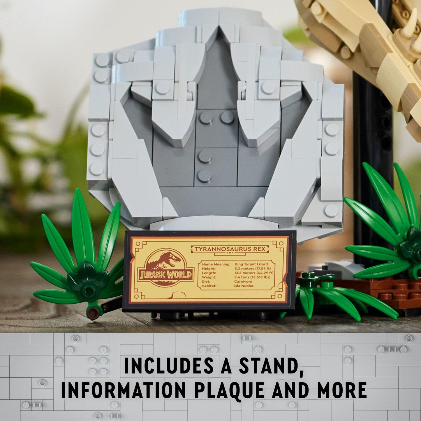 LEGO Jurassic World Dinosaur Fossils: T Rex Skull Building Toy - Dinosaur Toy for Boys & Girls, Ages 9+ Years - Gift for Christmas - Display for Bedroom - 76964