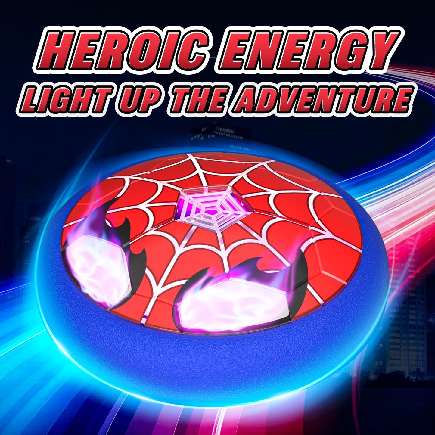 Light Up Hover Soccer Ball for Kids,Glowing Web Design & LED Eyes Air Floating Soccer Toys,Indoor Games with Soft Foam Bumper,Fun Sports Games for Boys Girls Age 3 4 5 6 7 8 9 10 11 12, Birthday Gifts