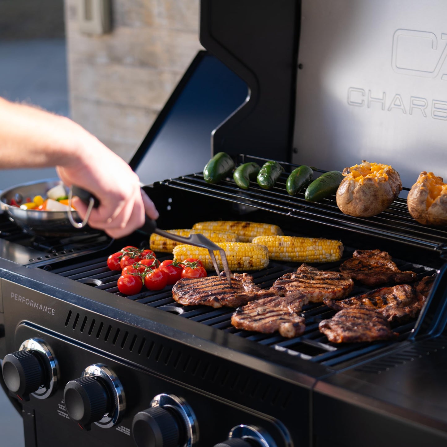 Charbroil Performance Series 4-Burner Gas Grill Cabinet with Side Burner, Black - 463253925