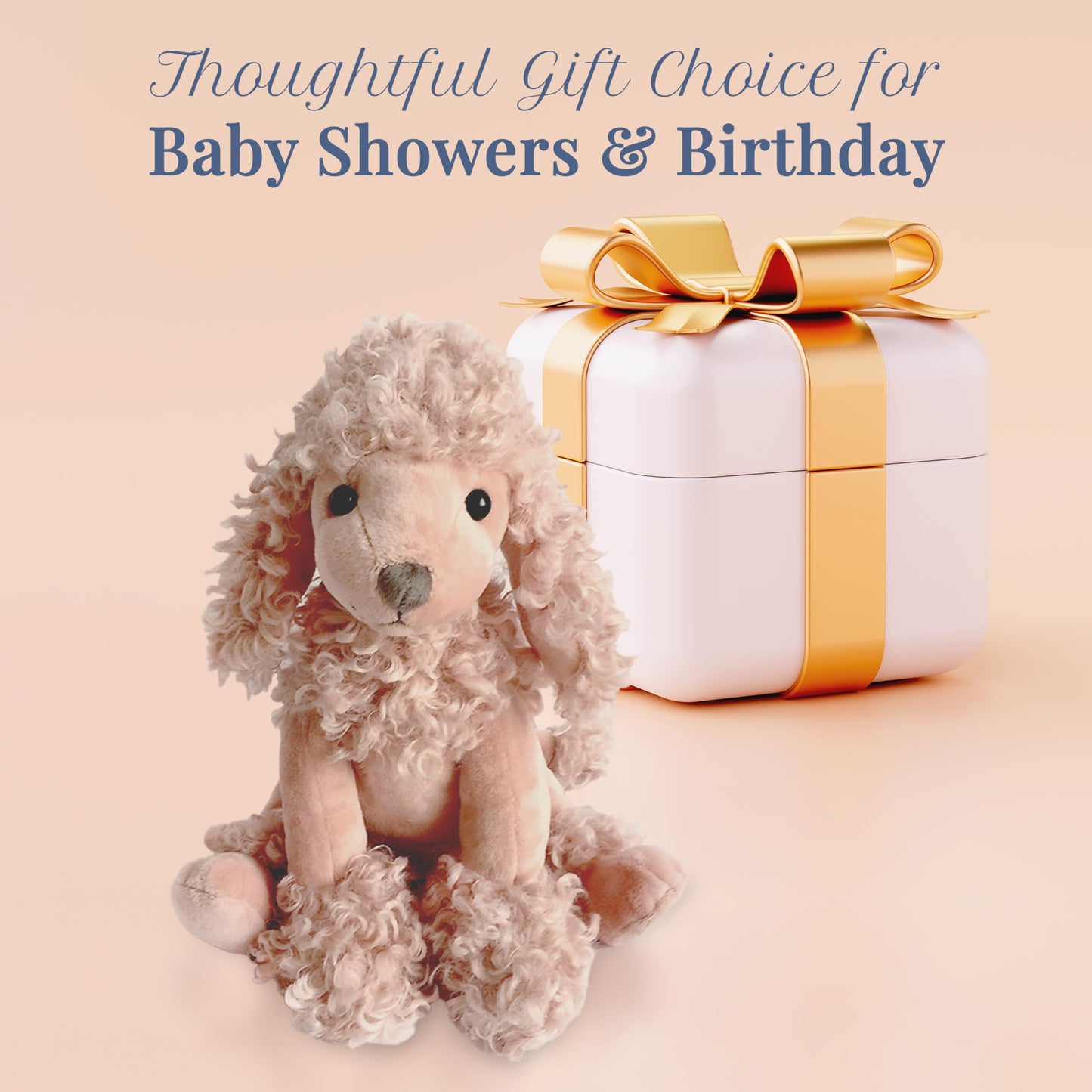 MON AMI Designer Plush Poodle Dog Stuffed Animal– 13”, Fun Adorable Soft and Cuddly Stuffed Toy Gifts for Little Boys/Girls & Kids of All Ages