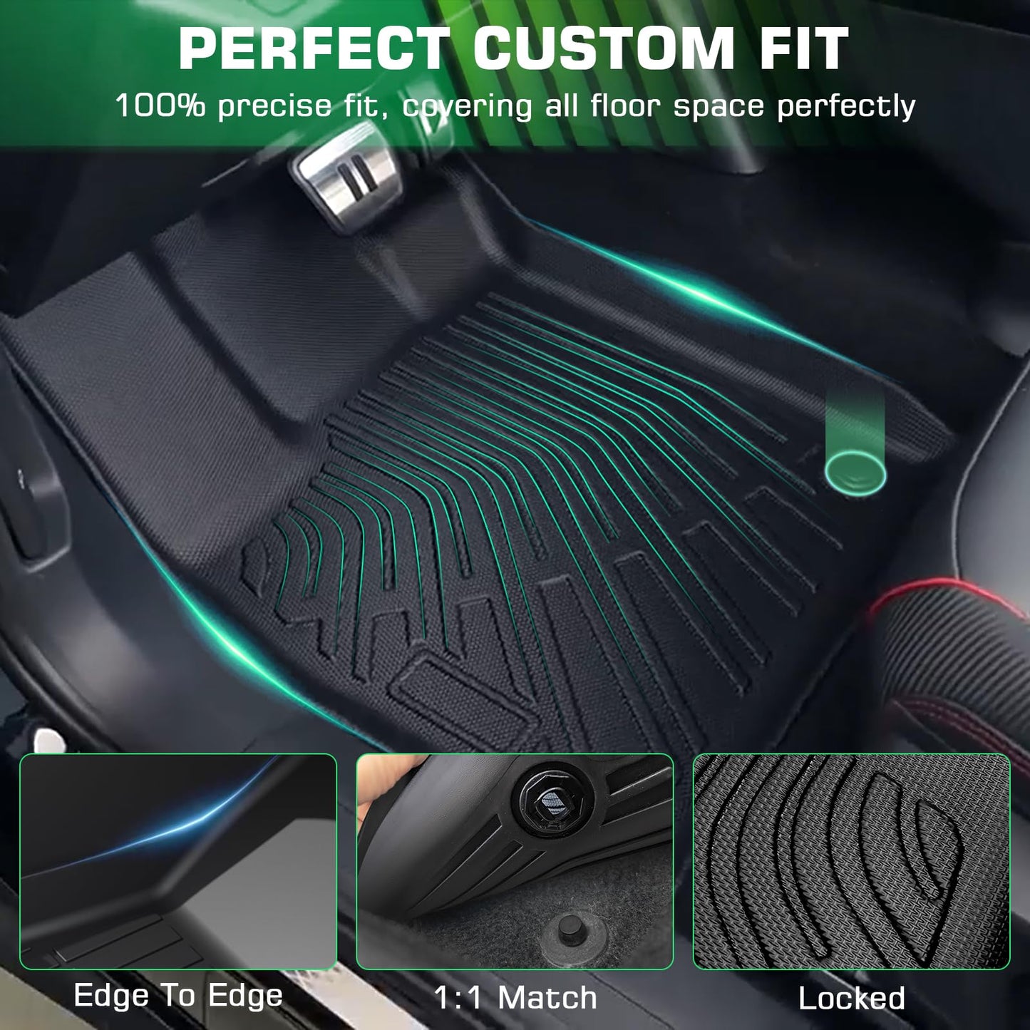 Floor Mats for 2013-2020 Toyota Sienna(NOT Limited & Premium), 3 Row Liner Set Custom Fit All Weather Mats for Sienna, Waterproof Anti-Slip Floor Mats for Toyota 7 Passenger Front & 2nd 3rd Row Mat