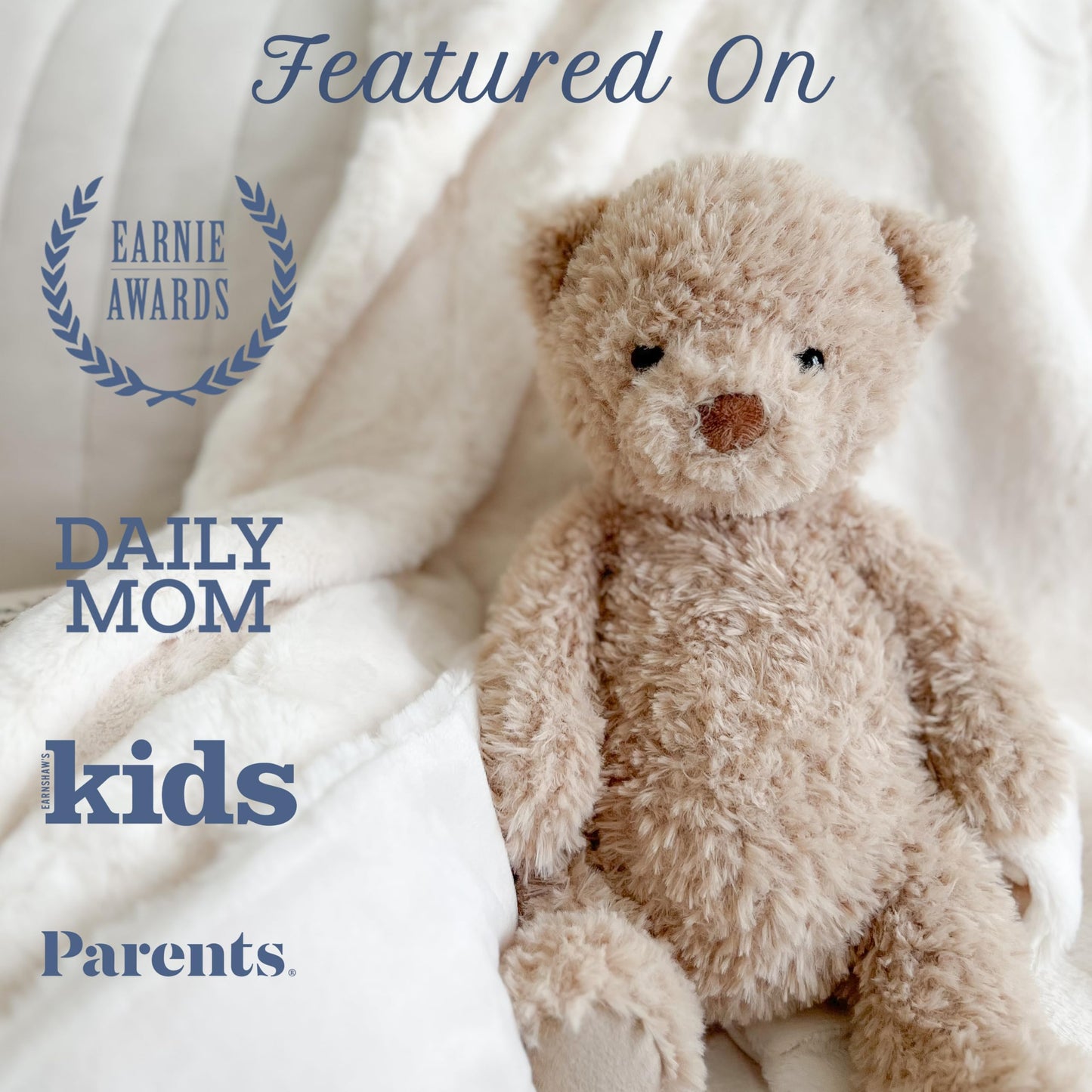 MON AMI Marshmallow Bear 12-Inch Stuffed Animal for Boys & Girls | Soft Teddy Bear Plush Toy | Cozy Snuggle Companion | Nursery Décor | Gift for All Ages