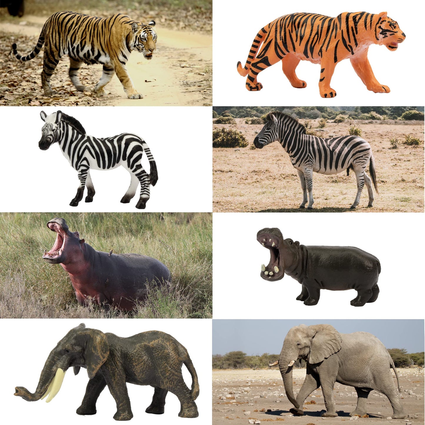 Toymany 14PCS 1-2" Tiny Jungle Animal Figures Toy, Realistic Mini Jungle Zoo Animal Figurines Cake Topper Toy Set, Easter Egg Christmas Birthday Gift Party Favor School Project for Kids Toddlers