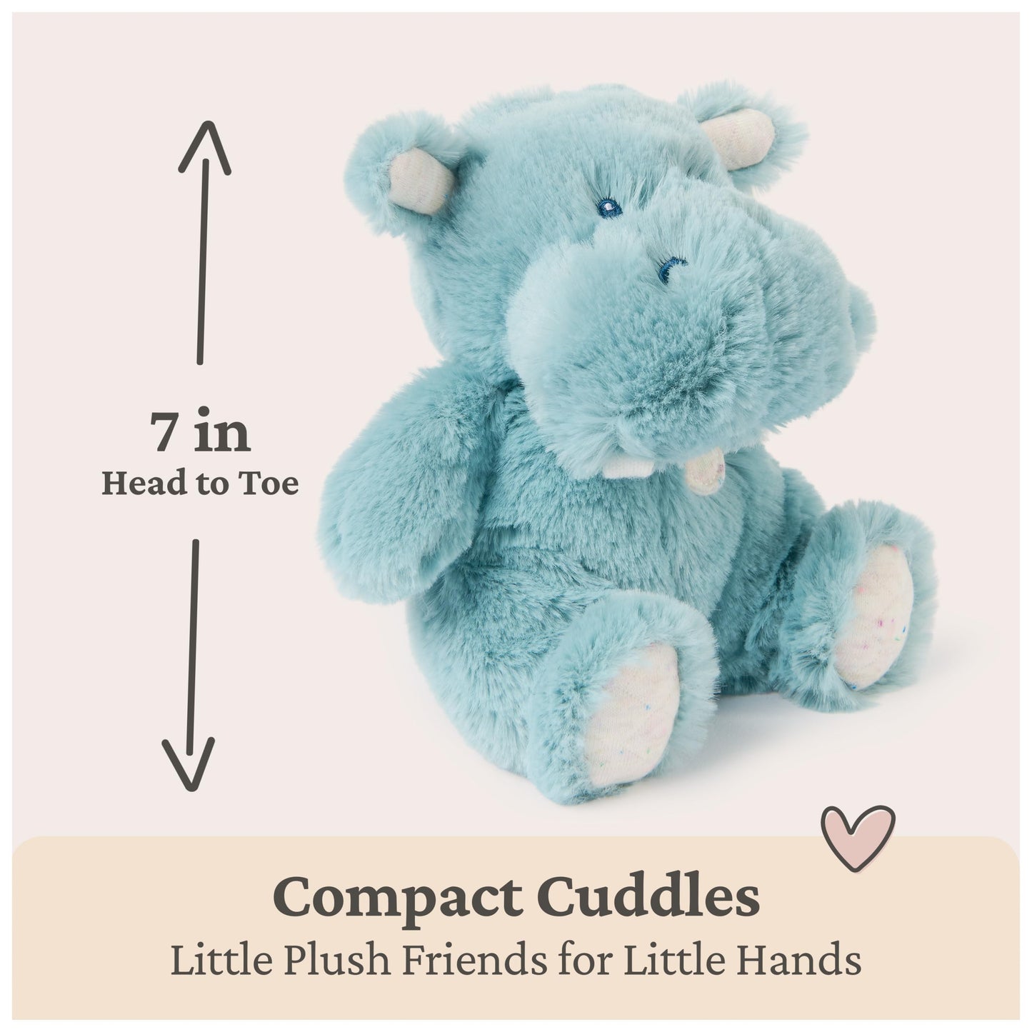 GUND Baby Oh So Snuggly Littles Hippo, Small Stuffed Animals, Hippo Stuffed Animal, Plush Toys for Infants and Toddlers, Teal, 7”
