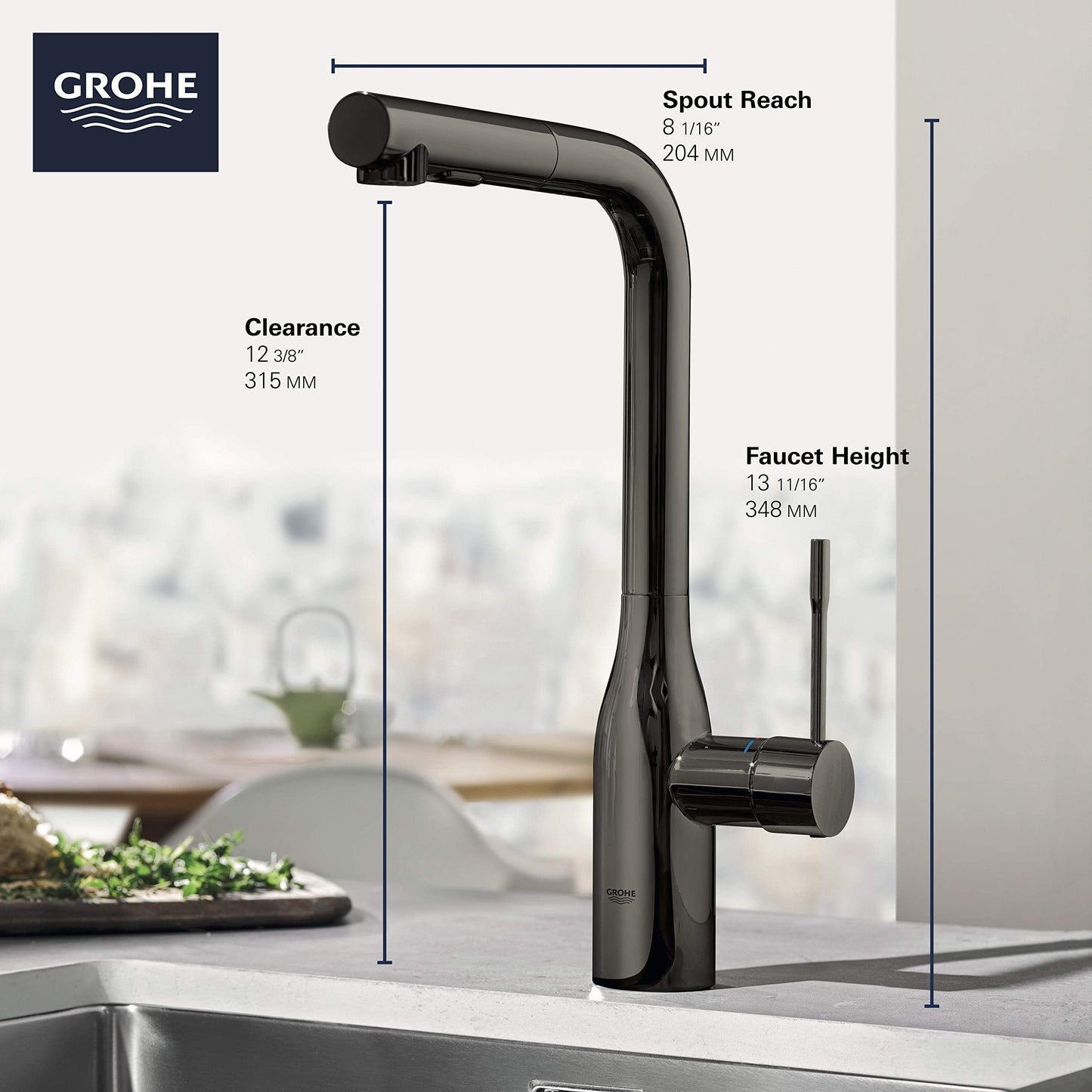 GROHE 30271000 Essence Dual Spray Pull-Out Kitchen Faucet Chrome