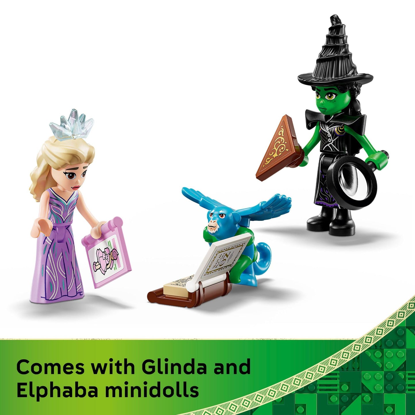 LEGO Wicked Emerald City & Kiamo Ko Castle Building Toy - Elphaba & Glinda Toy Figures, 2 Buildable Playsets, & Flying Monkey Minifigure for Kids, Ages 9+ - Wicked Merch Gift for Girls & Boys - 75689